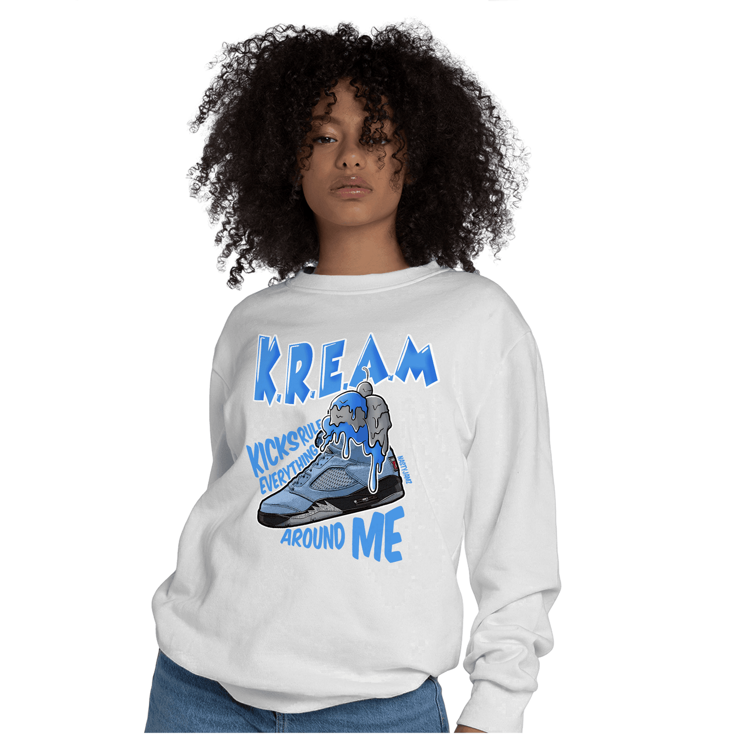 University Blue 5s Sweatshirt Match Kream Sneaker - NastyJamz