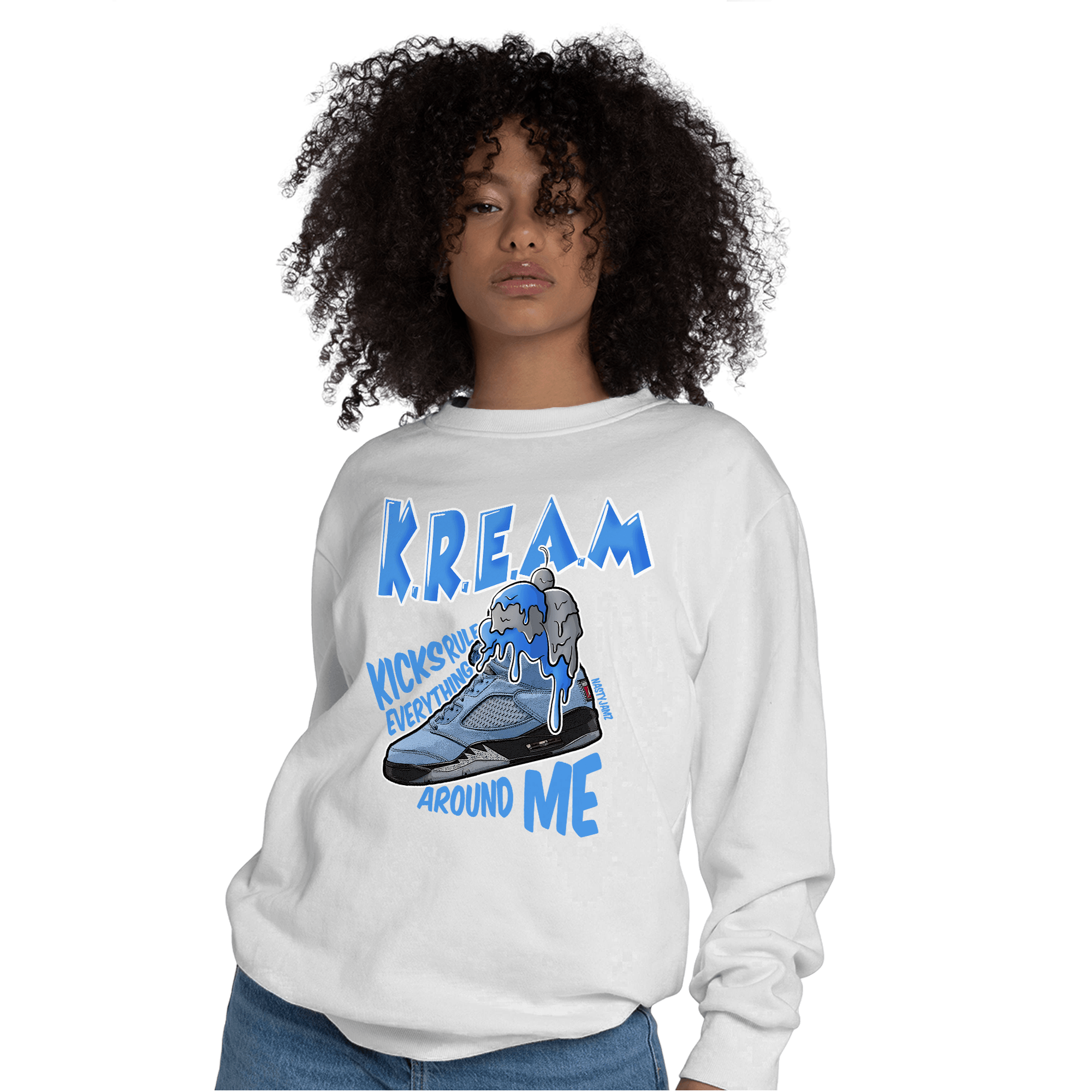 University Blue 5s Sweatshirt Match Kream Sneaker - NastyJamz