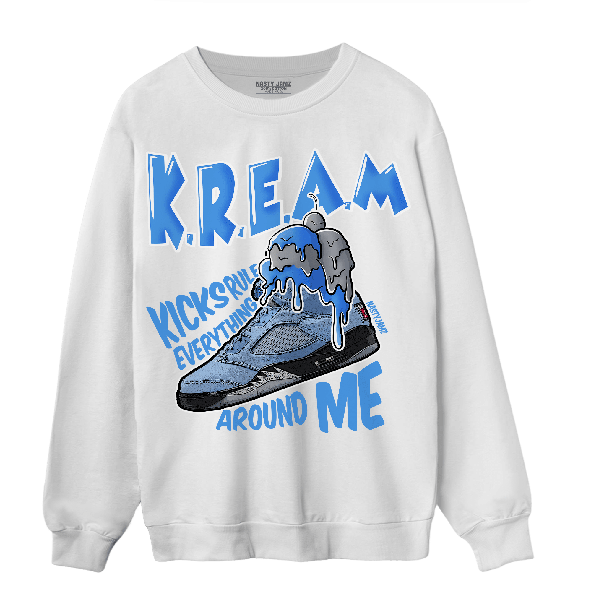 University Blue 5s Sweatshirt Match Kream Sneaker - NastyJamz