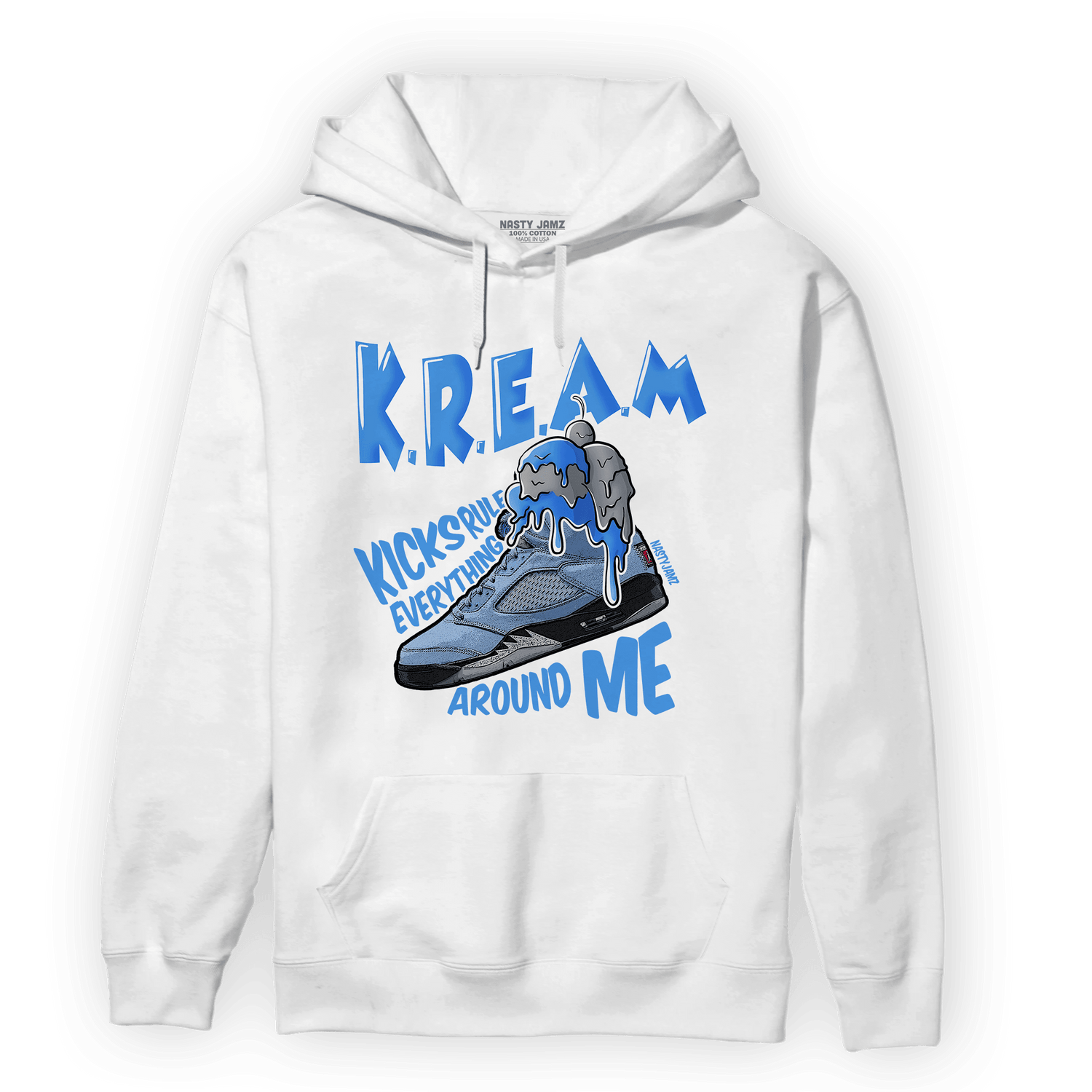University Blue 5s Hoodie Match Kream Sneaker - NastyJamz