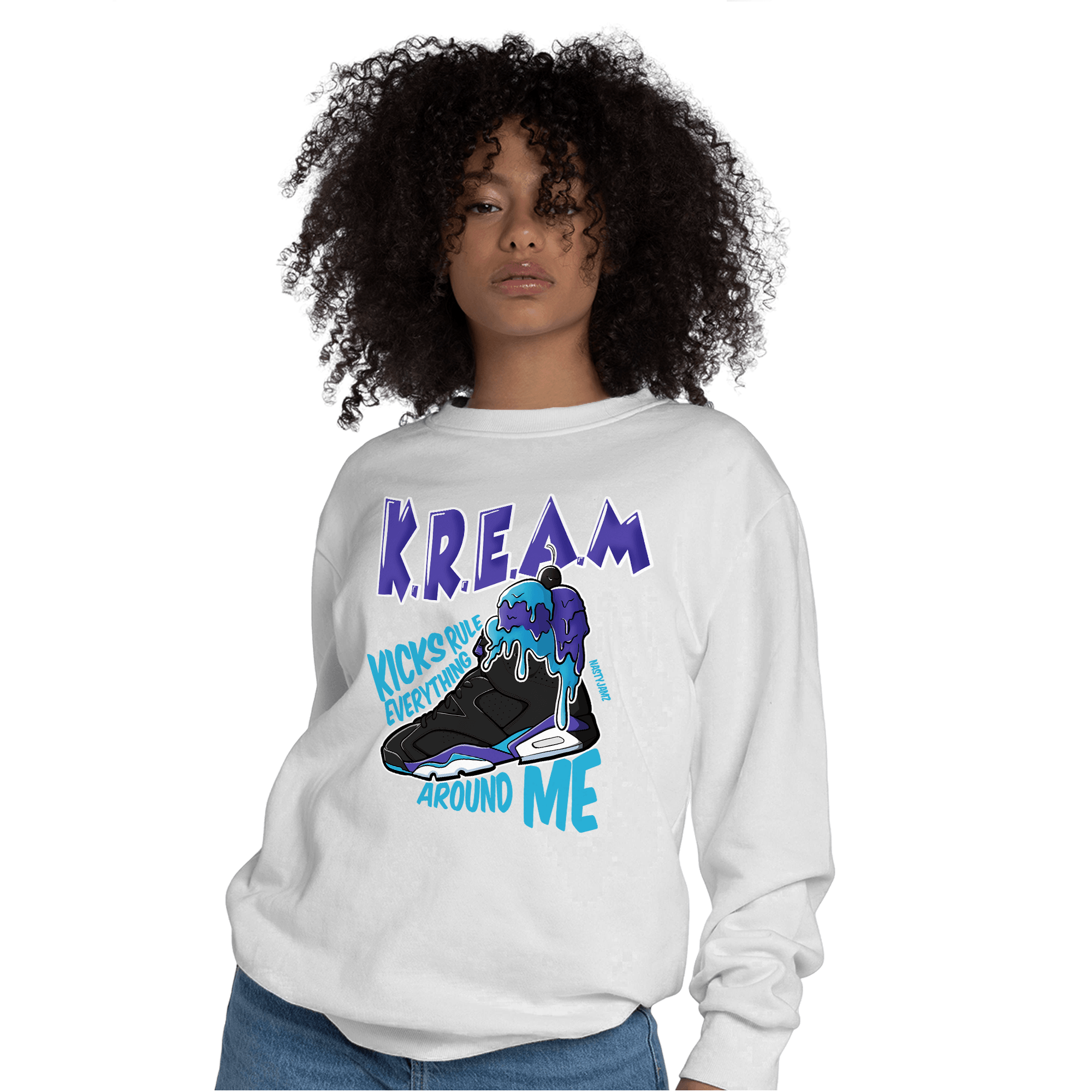 Aqua 6s Sweatshirt Match Kream Sneaker - NastyJamz