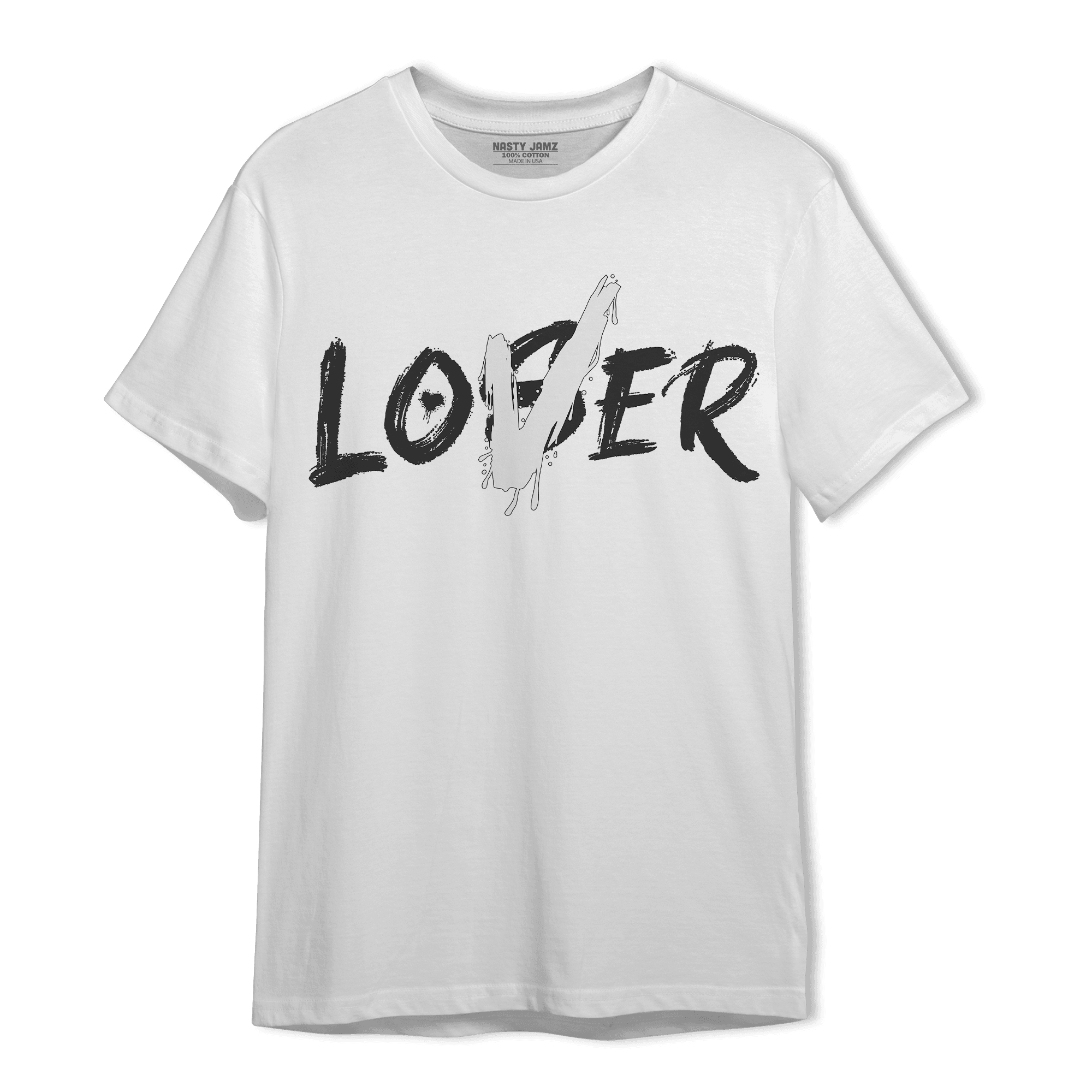 Black White 14s T Shirt Match Loser Lover - NastyJamz