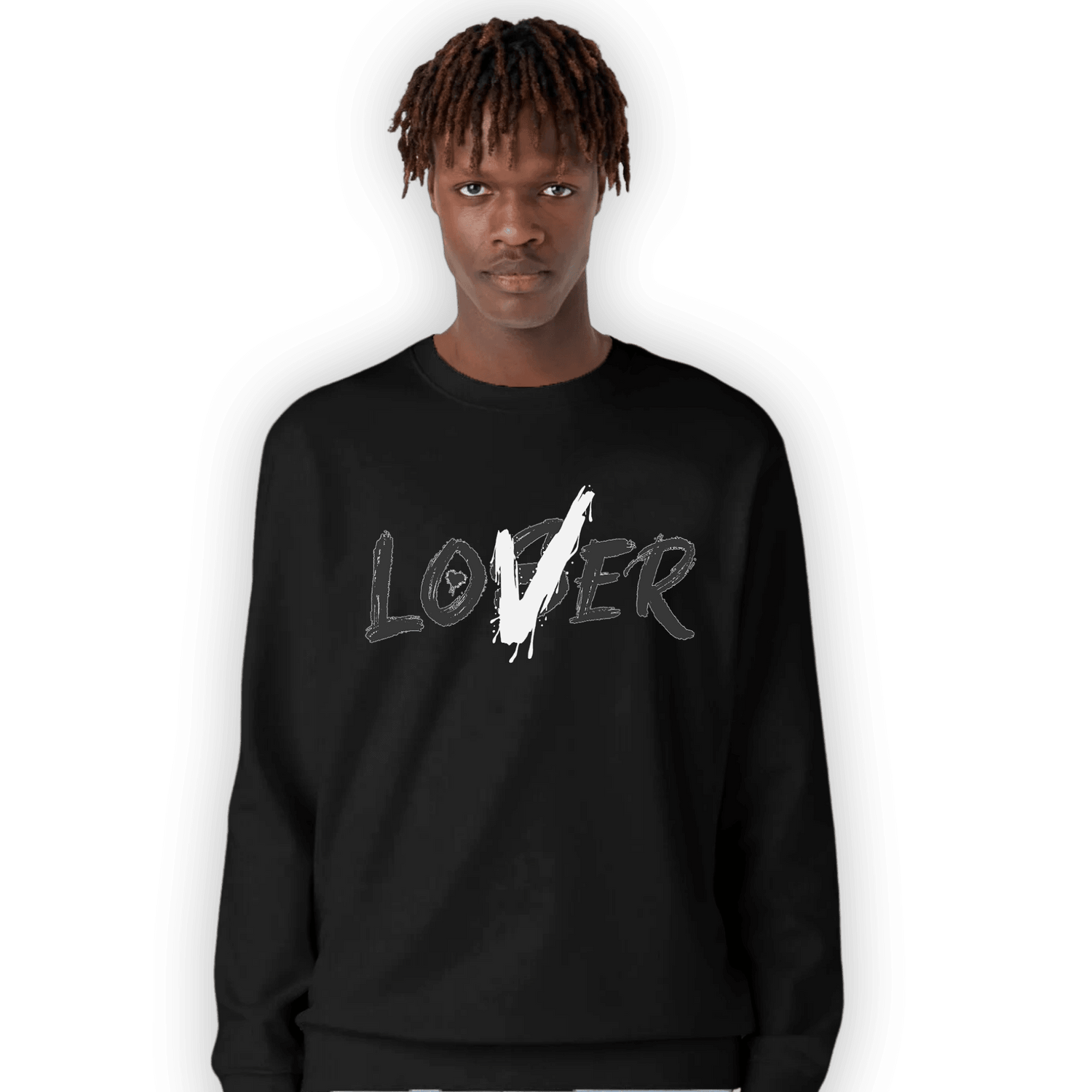 Black White 14s Sweatshirt Match Loser Lover - NastyJamz