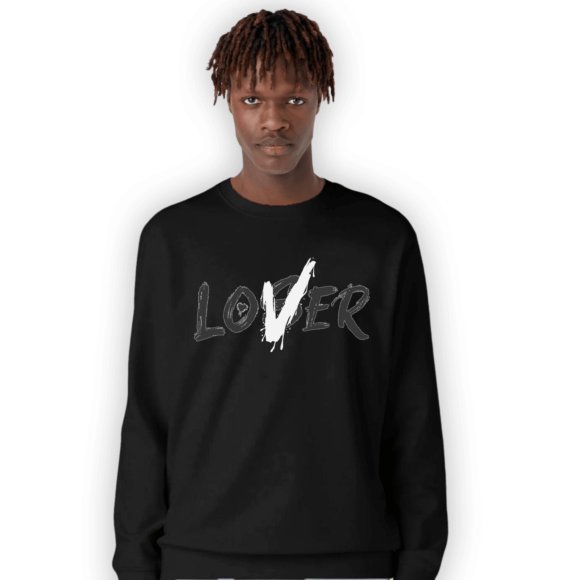 Black White 14s Sweatshirt Match Loser Lover - NastyJamz