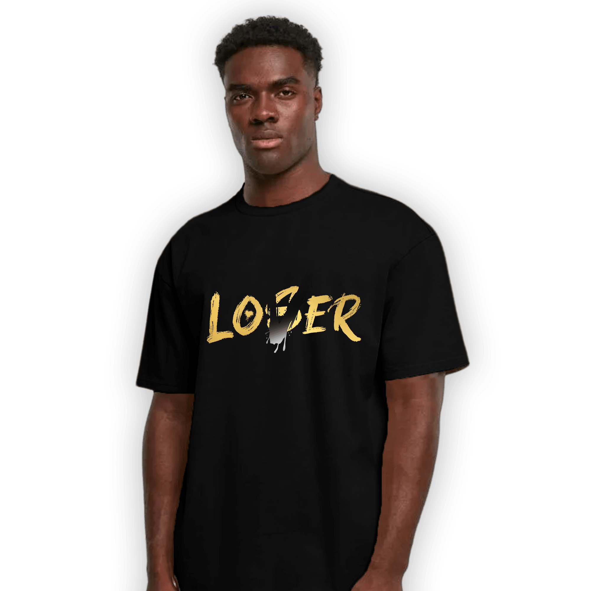 Mid SE Black Gold 1s T Shirt Match Loser Lover - NastyJamz