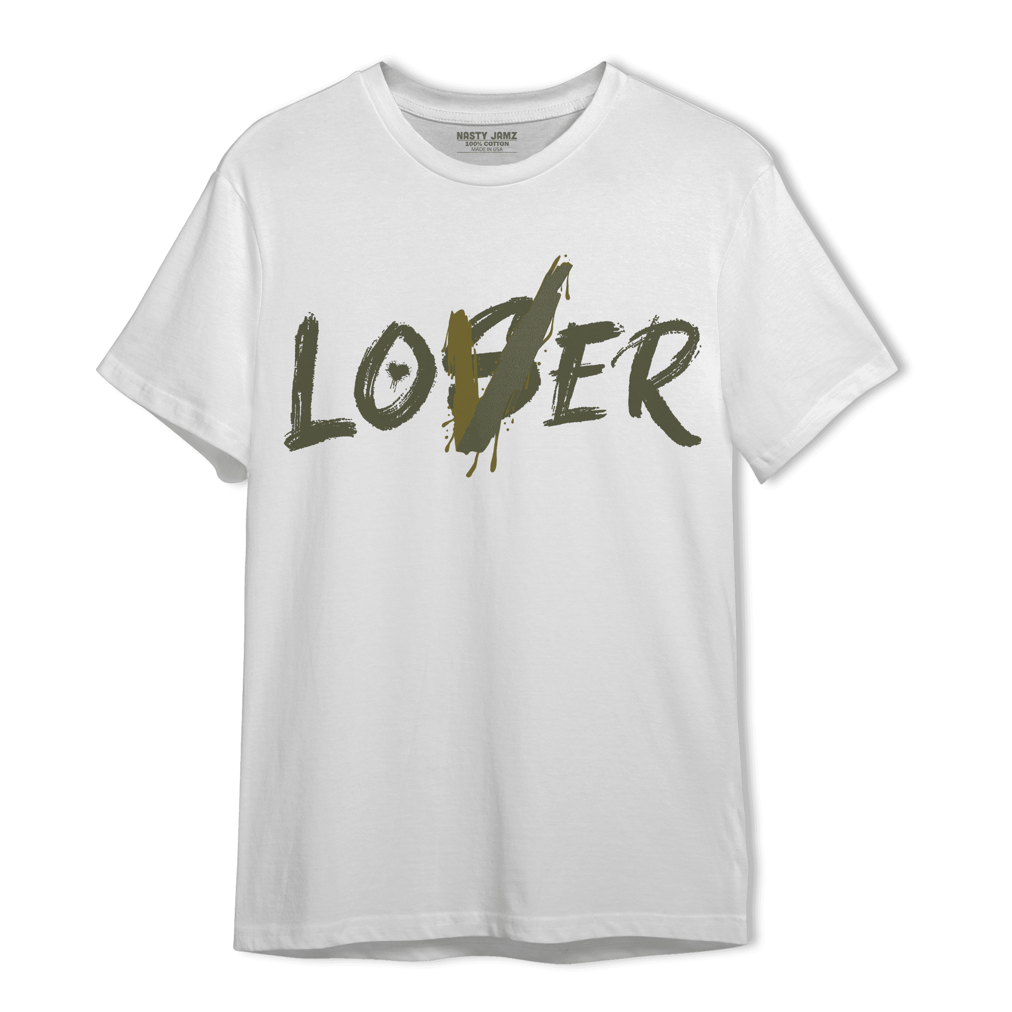 SE Craft Medium Olive 4s T Shirt Match Loser Lover - NastyJamz