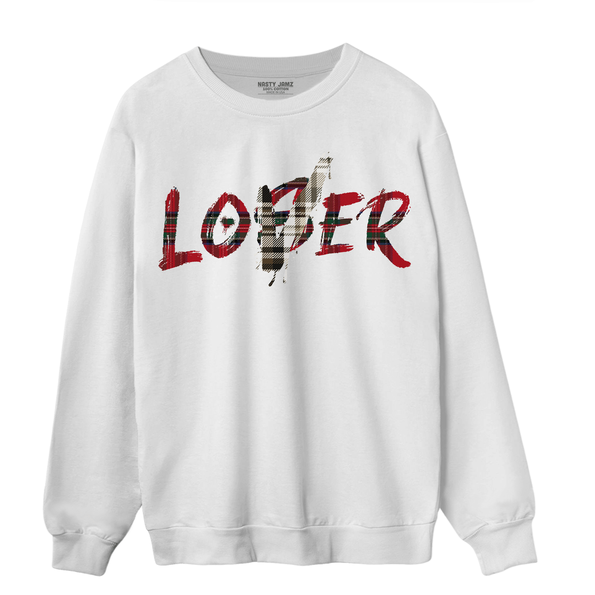 Plaid 5s Sweatshirt Match Loser Lover - NastyJamz