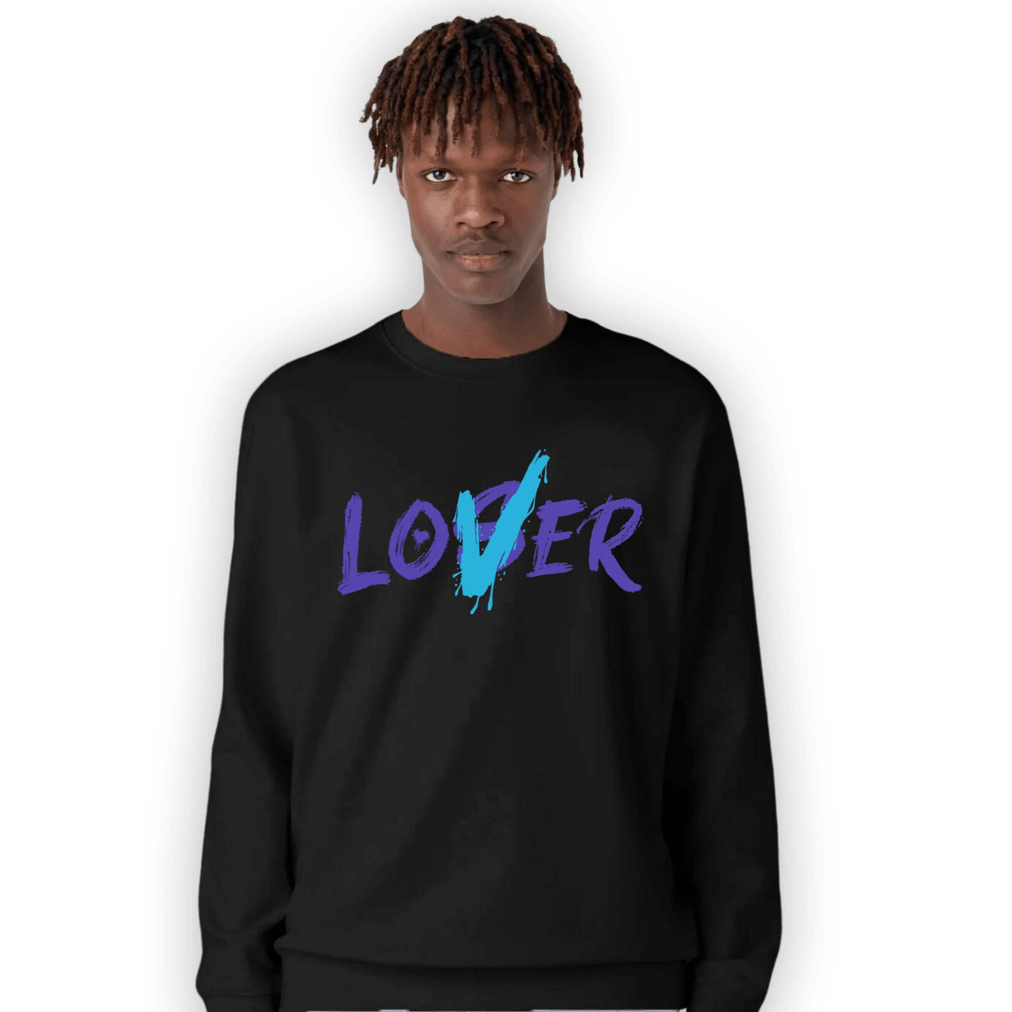Aqua 6s Sweatshirt Match Loser Lover - NastyJamz