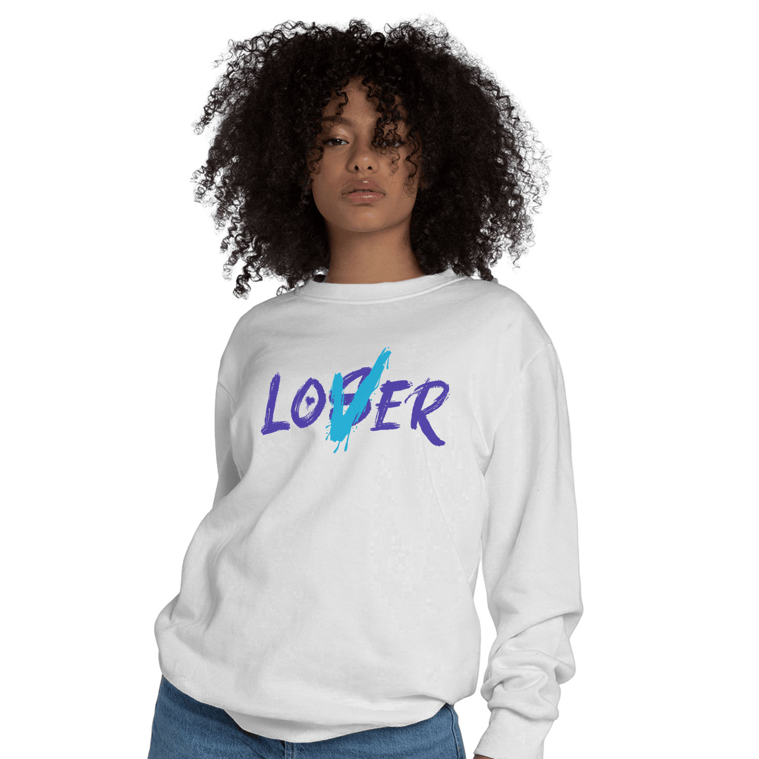 Aqua 6s Sweatshirt Match Loser Lover - NastyJamz