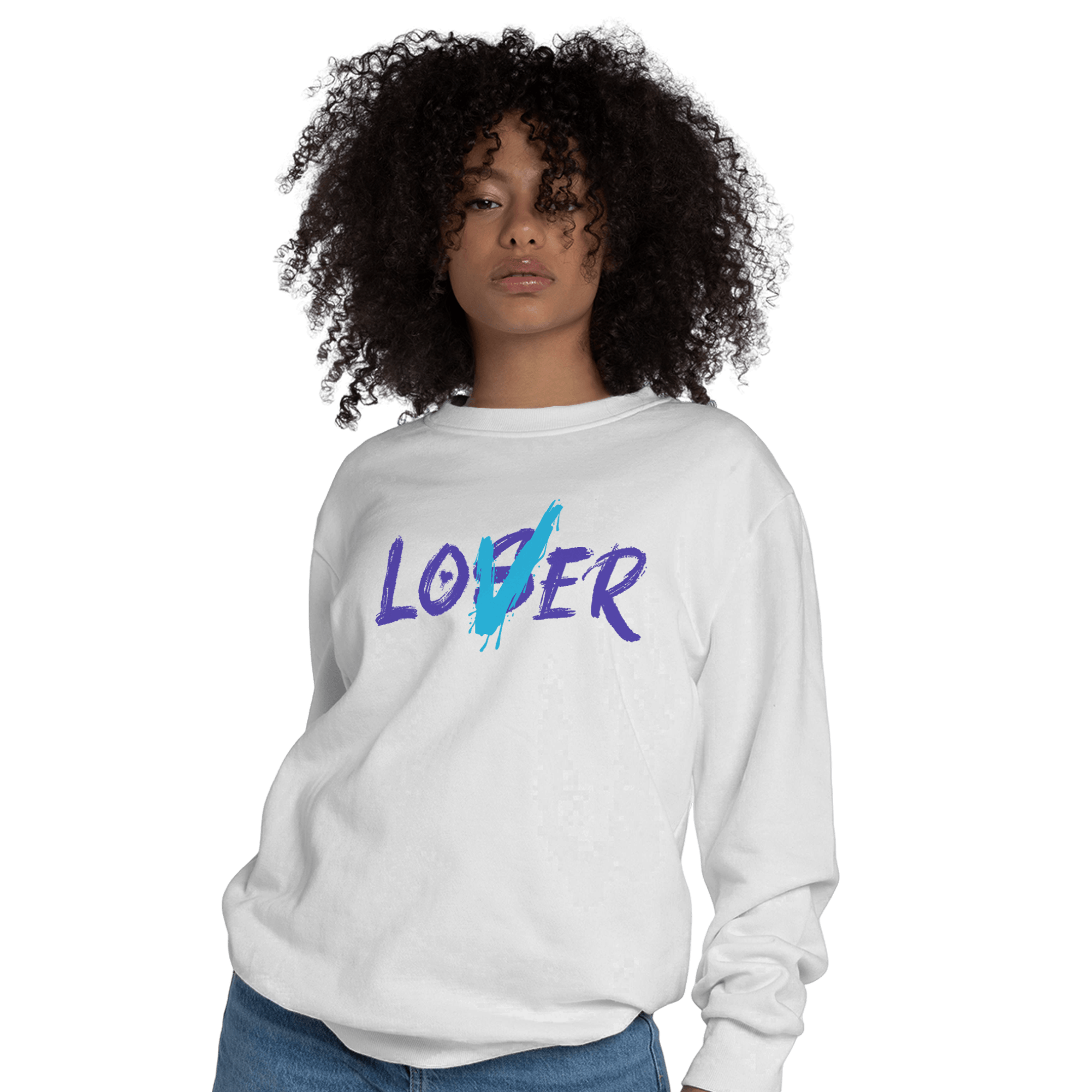 Aqua 6s Sweatshirt Match Loser Lover - NastyJamz
