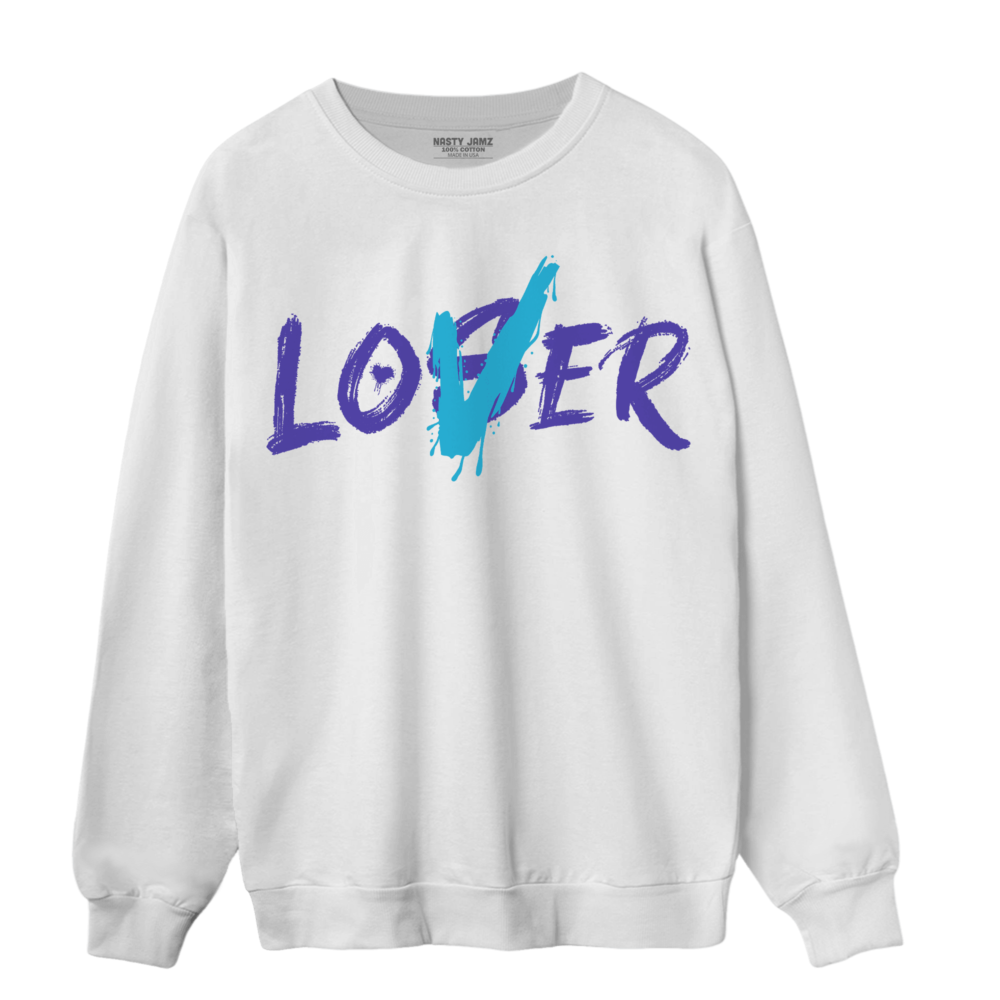 Aqua 6s Sweatshirt Match Loser Lover - NastyJamz
