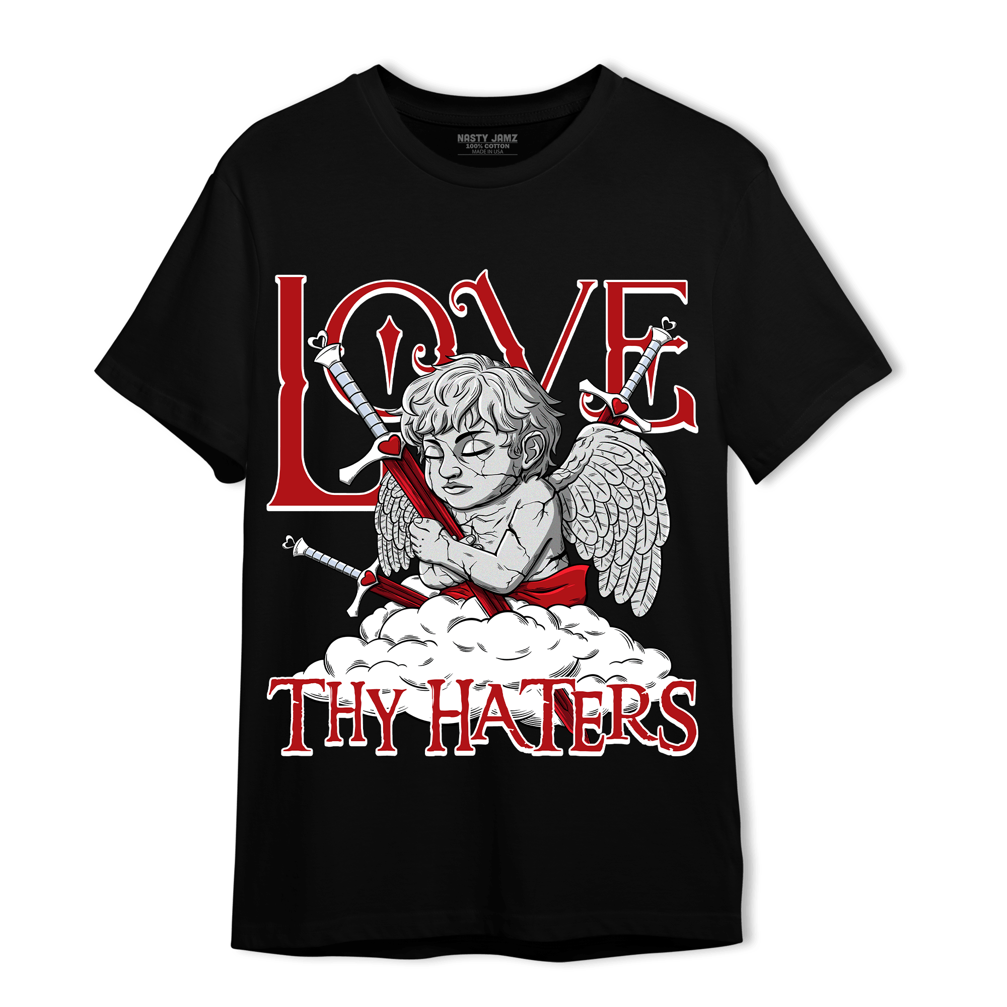 Cherry 11s T Shirt Match Love Thy Haters Angel - NastyJamz