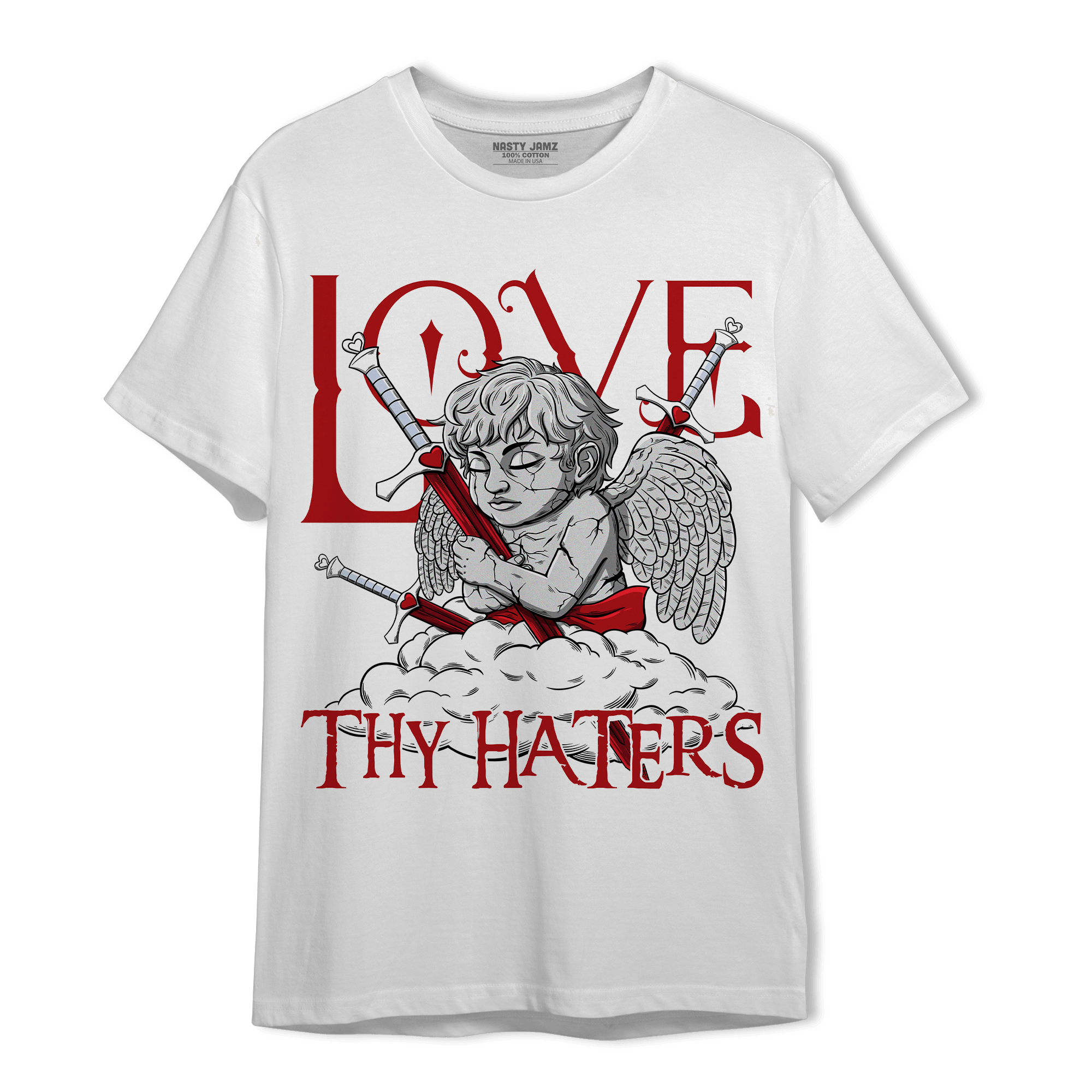 Cherry 11s T Shirt Match Love Thy Haters Angel - NastyJamz