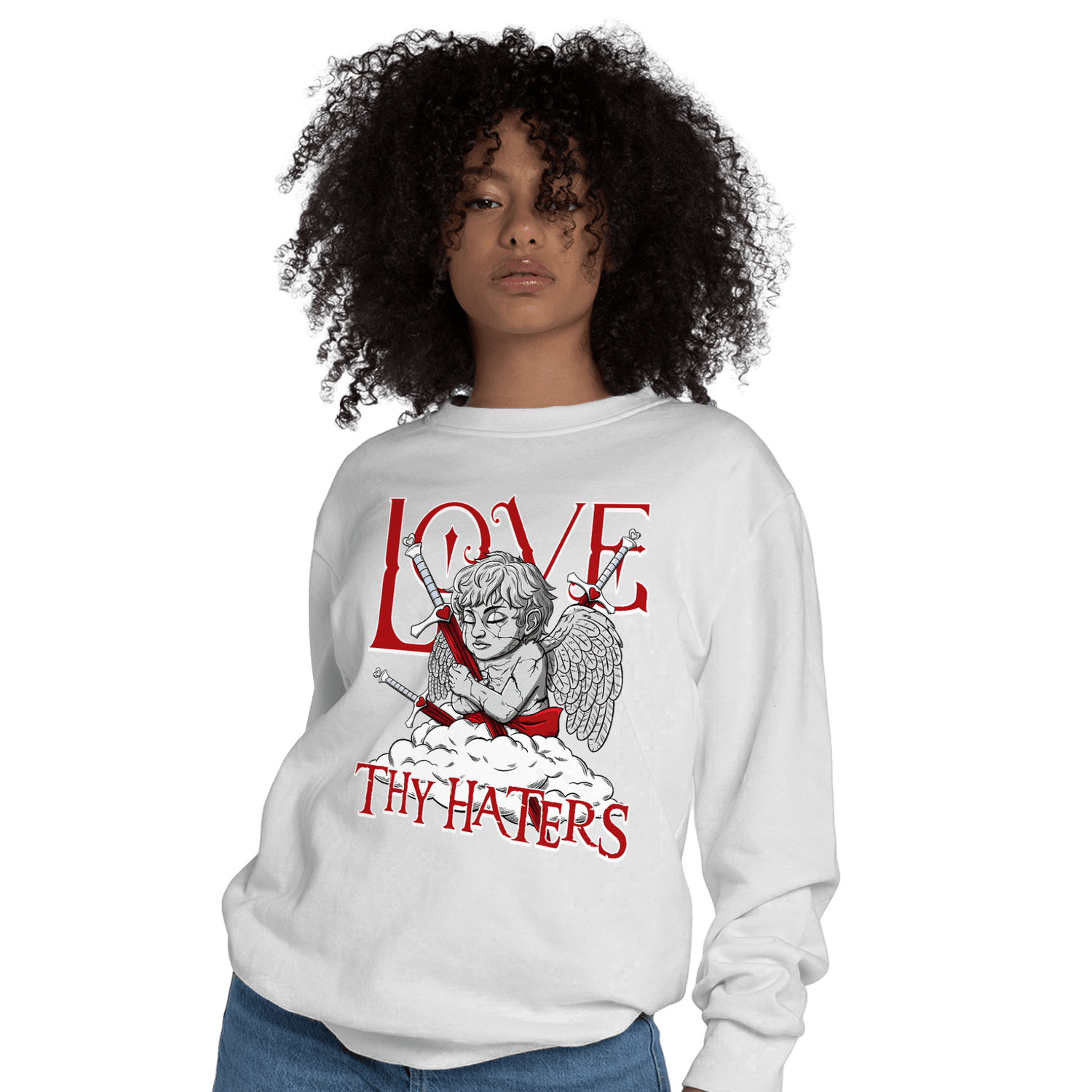 Cherry 11s Sweatshirt Match Love Thy Haters Angel - NastyJamz