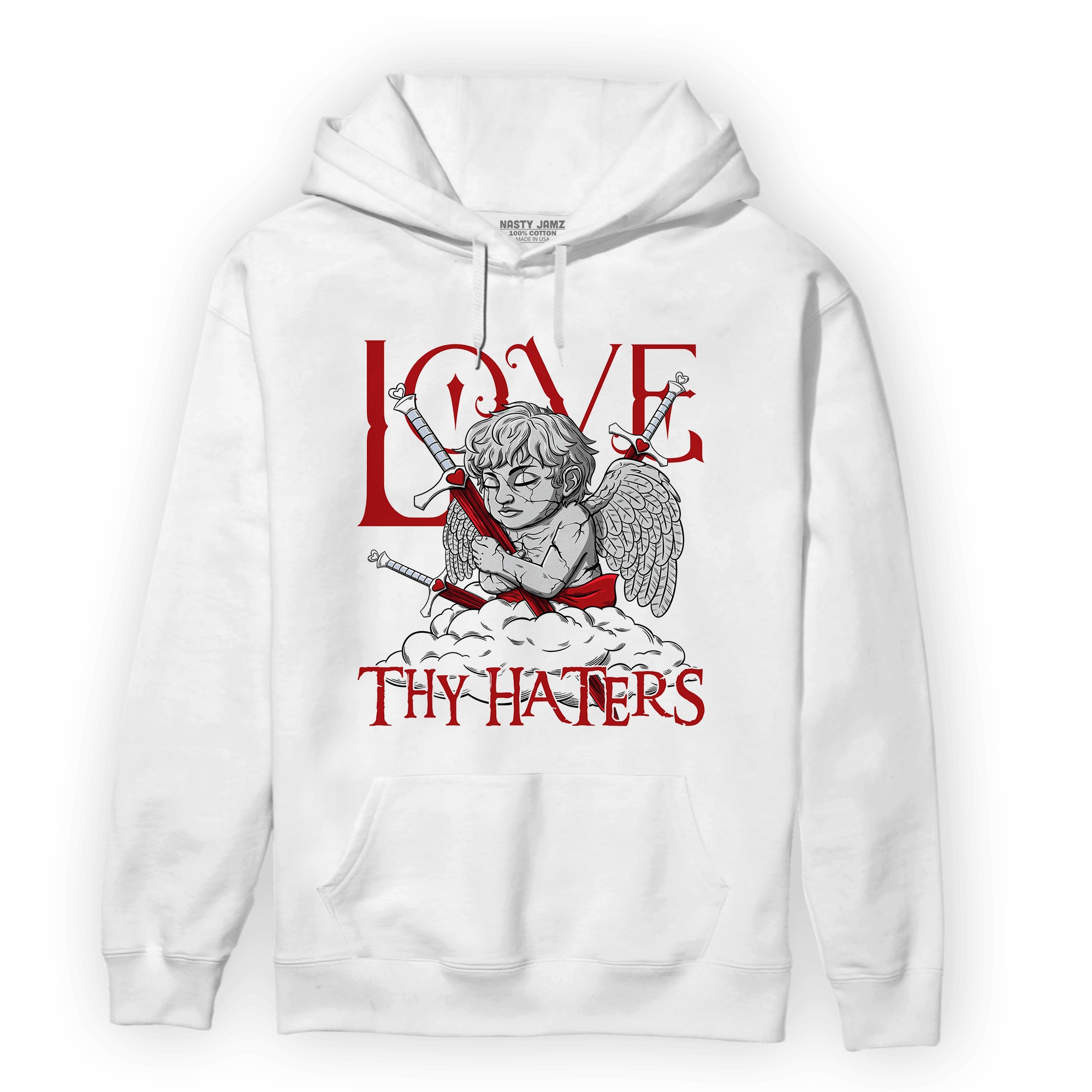 Cherry 11s Hoodie Match Love Thy Haters Angel - NastyJamz
