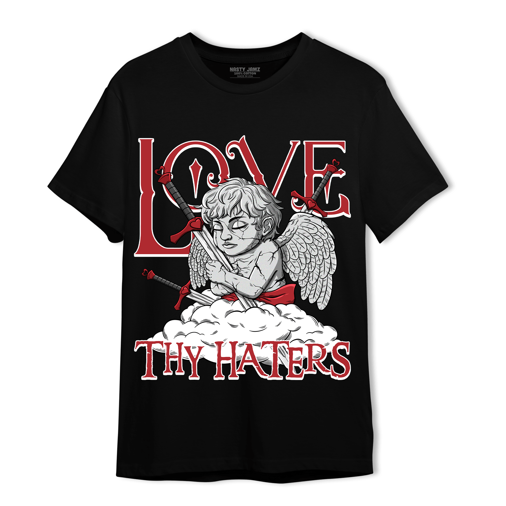 Cherry 12s T Shirt Match Love Thy Haters Angel - NastyJamz
