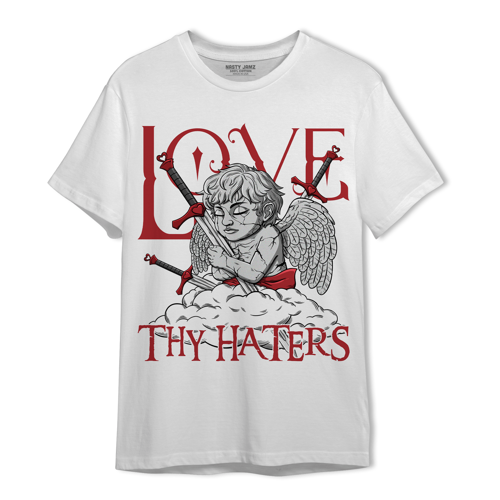 Cherry 12s T Shirt Match Love Thy Haters Angel - NastyJamz