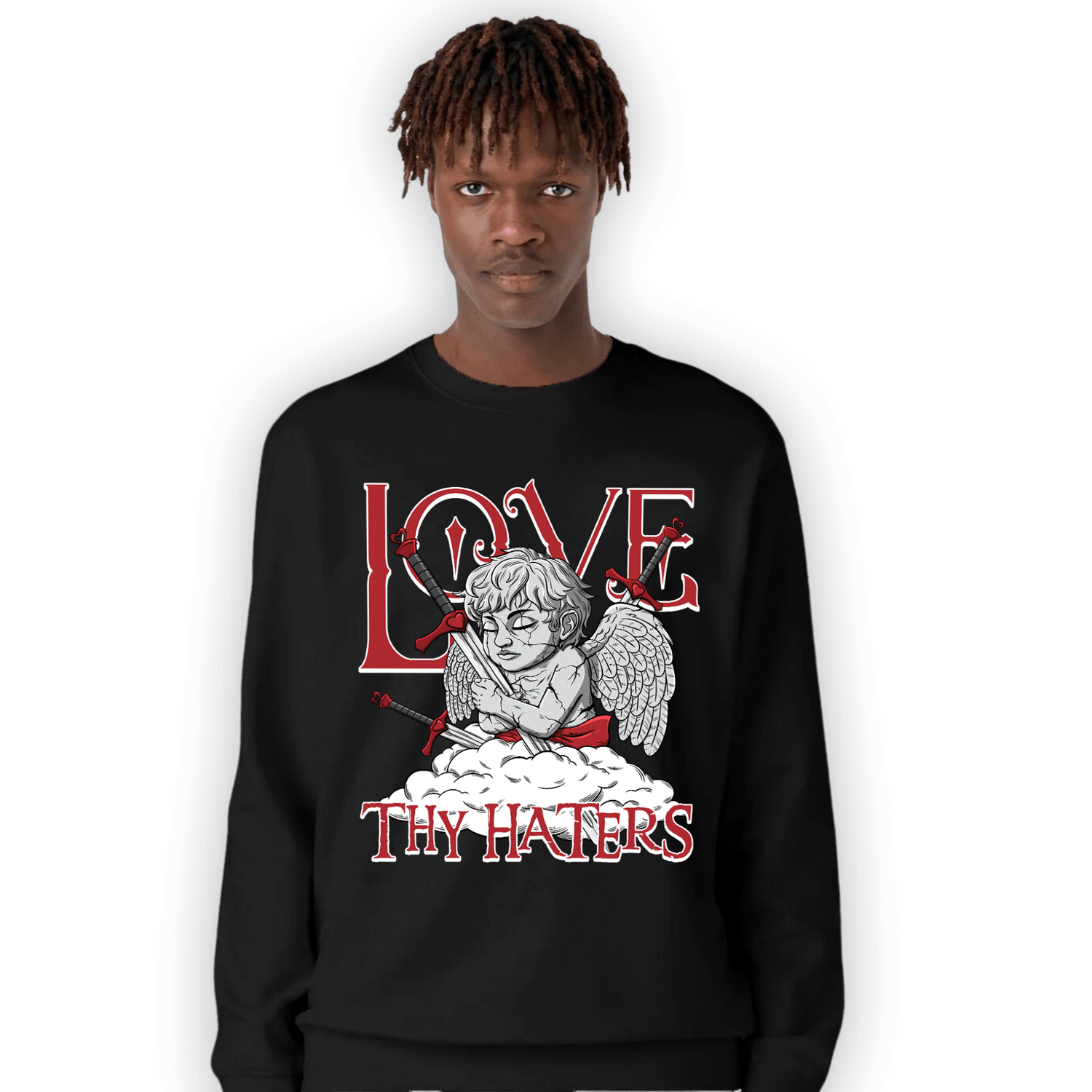 Cherry 12s Sweatshirt Match Love Thy Haters Angel - NastyJamz