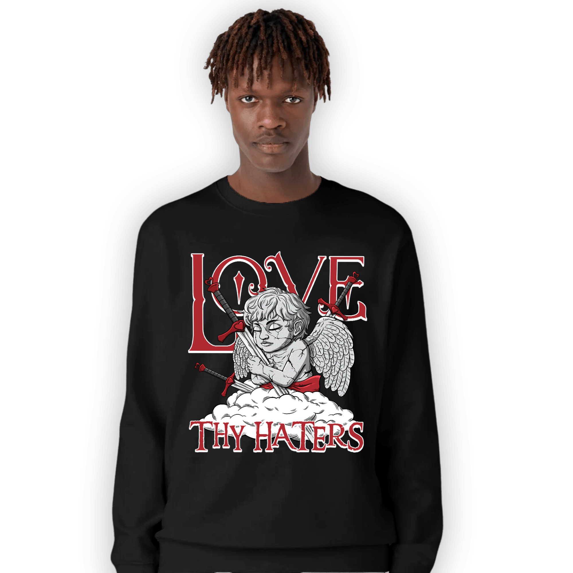 Cherry 12s Sweatshirt Match Love Thy Haters Angel - NastyJamz