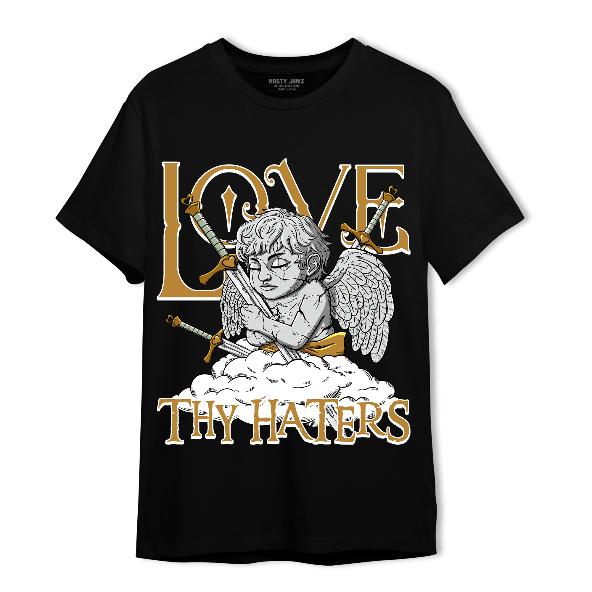 Wheat 13s T Shirt Match Love Thy Haters Angel - NastyJamz
