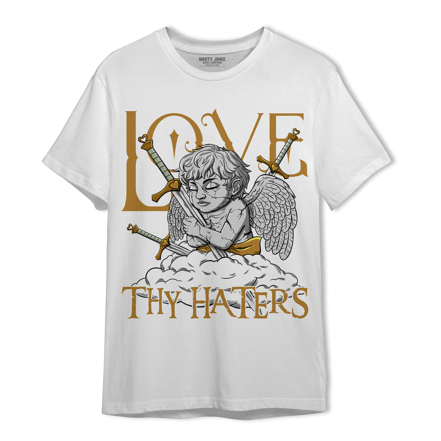 Wheat 13s T Shirt Match Love Thy Haters Angel - NastyJamz