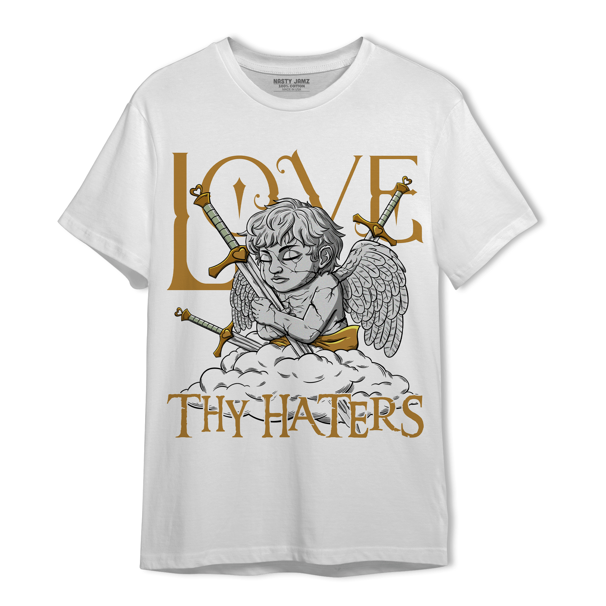 Wheat 13s T Shirt Match Love Thy Haters Angel - NastyJamz