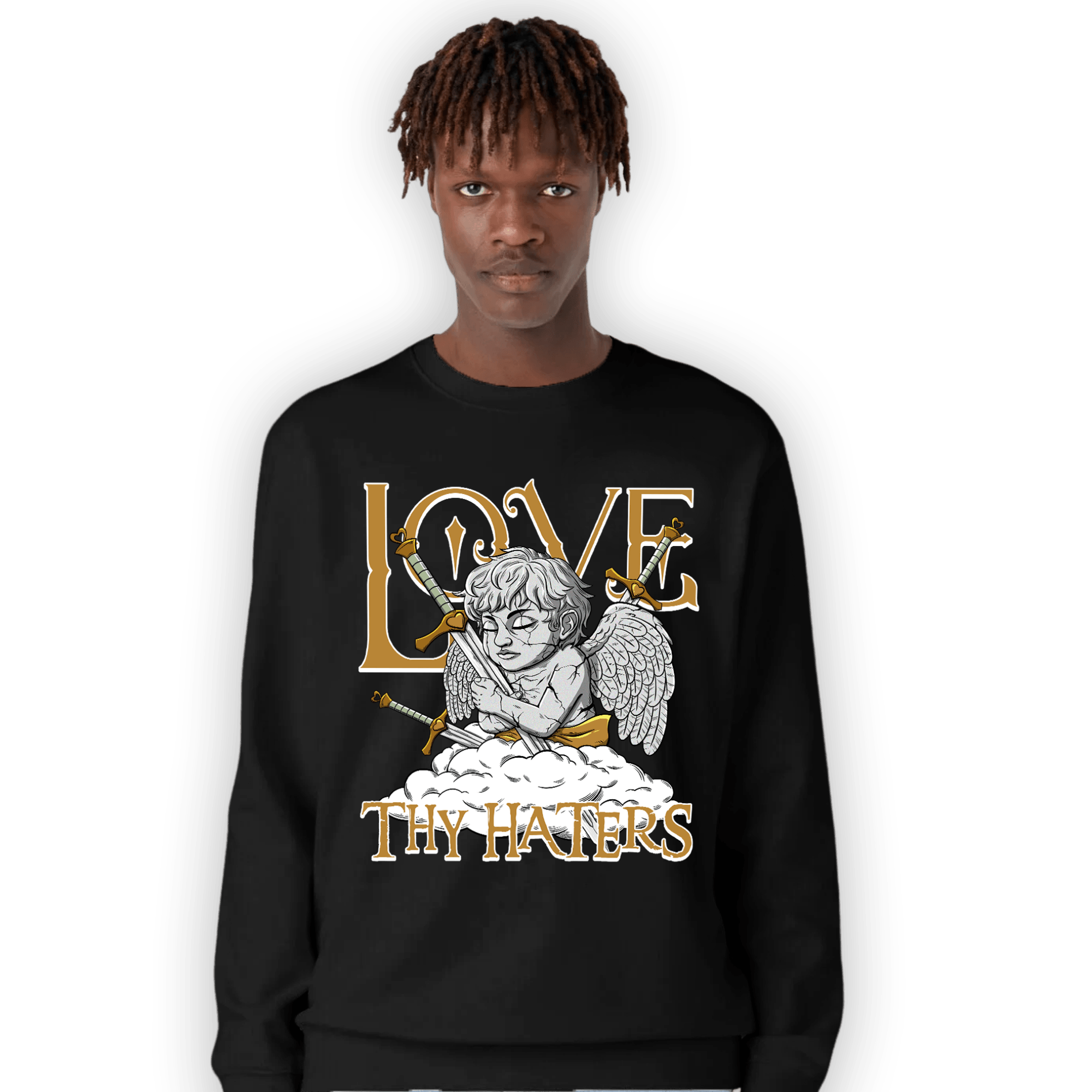 Wheat 13s Sweatshirt Match Love Thy Haters Angel - NastyJamz