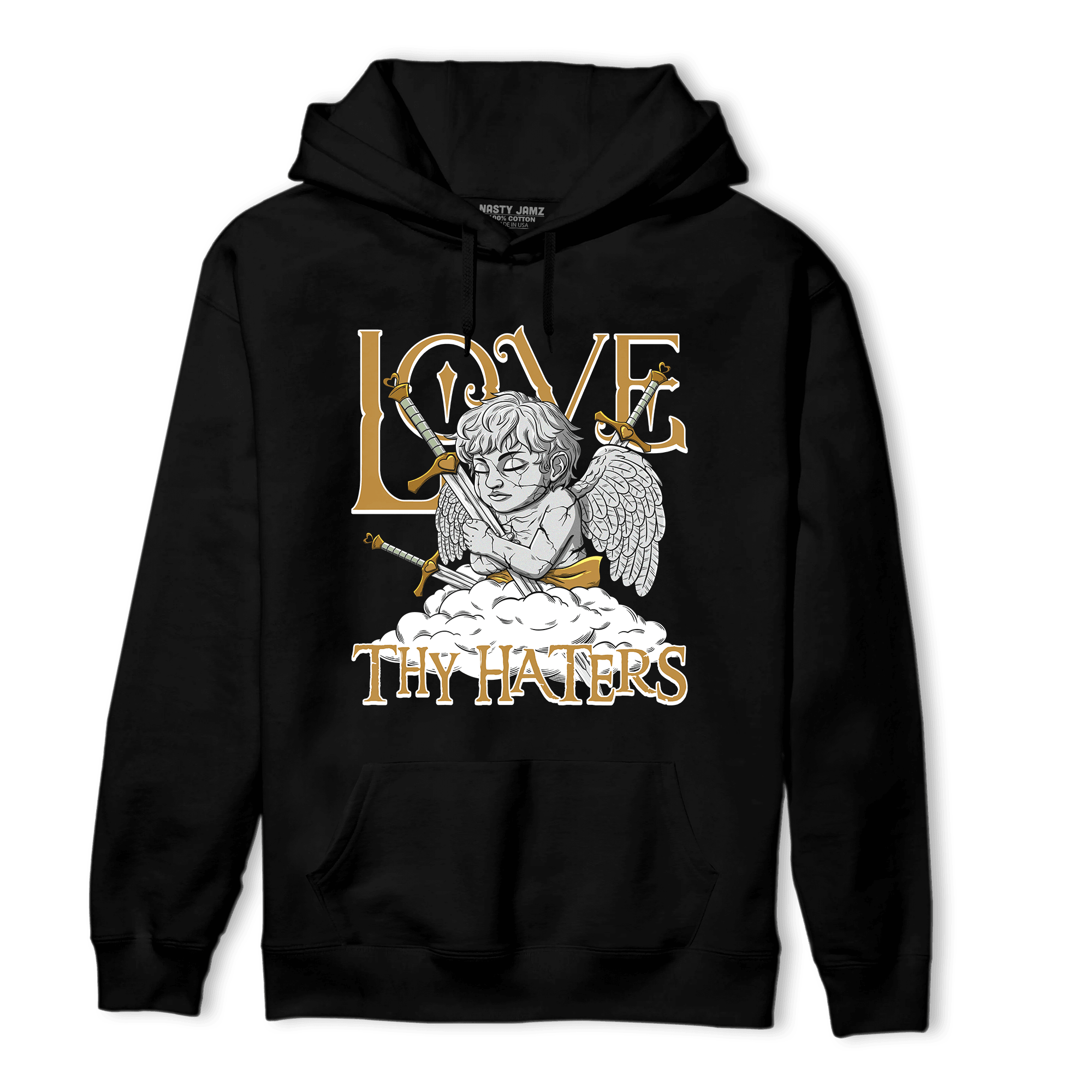 Wheat 13s Hoodie Match Love Thy Haters Angel - NastyJamz