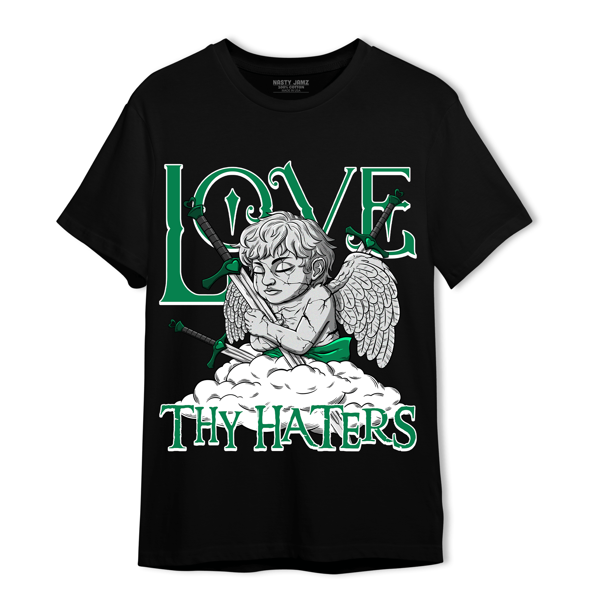 Celtic Lucky Green 1s T Shirt Match Love Thy Haters Angel - NastyJamz