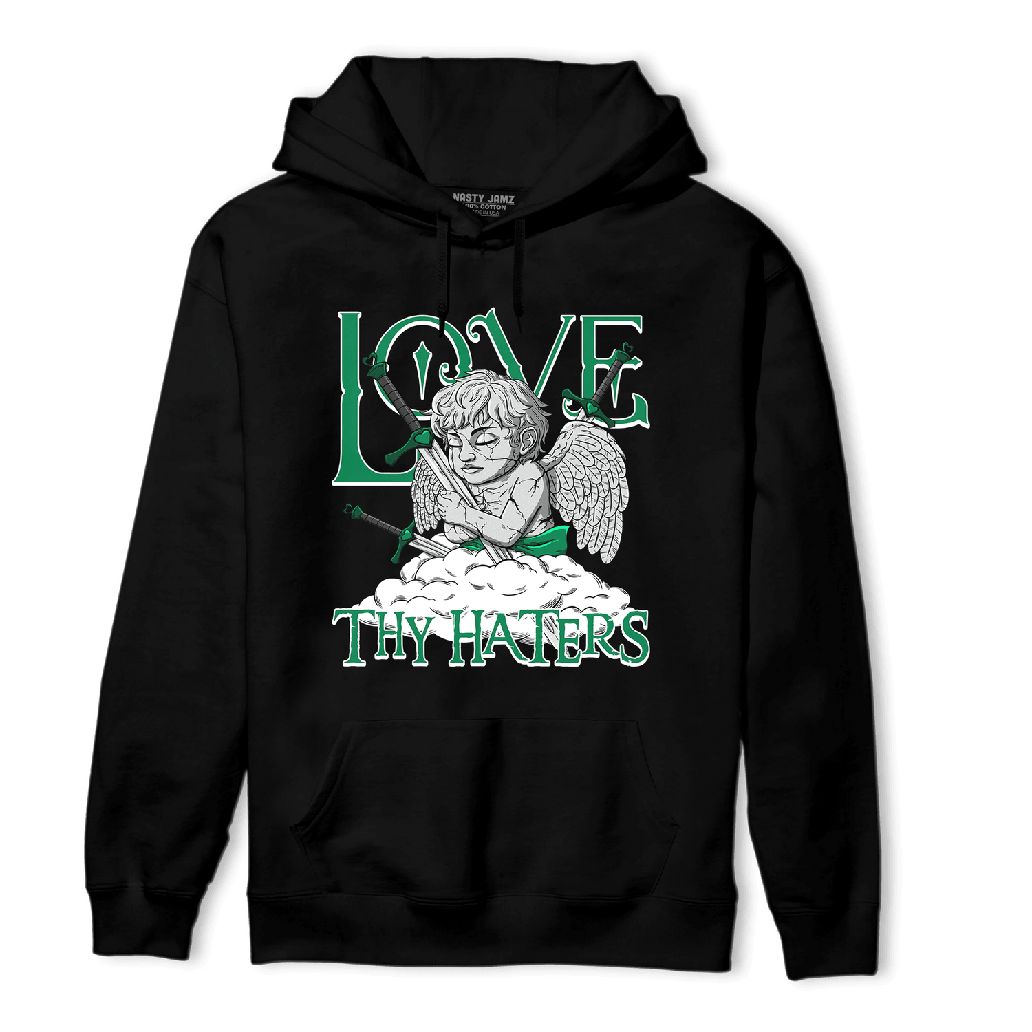 Celtic Lucky Green 1s Hoodie Match Love Thy Haters Angel - NastyJamz