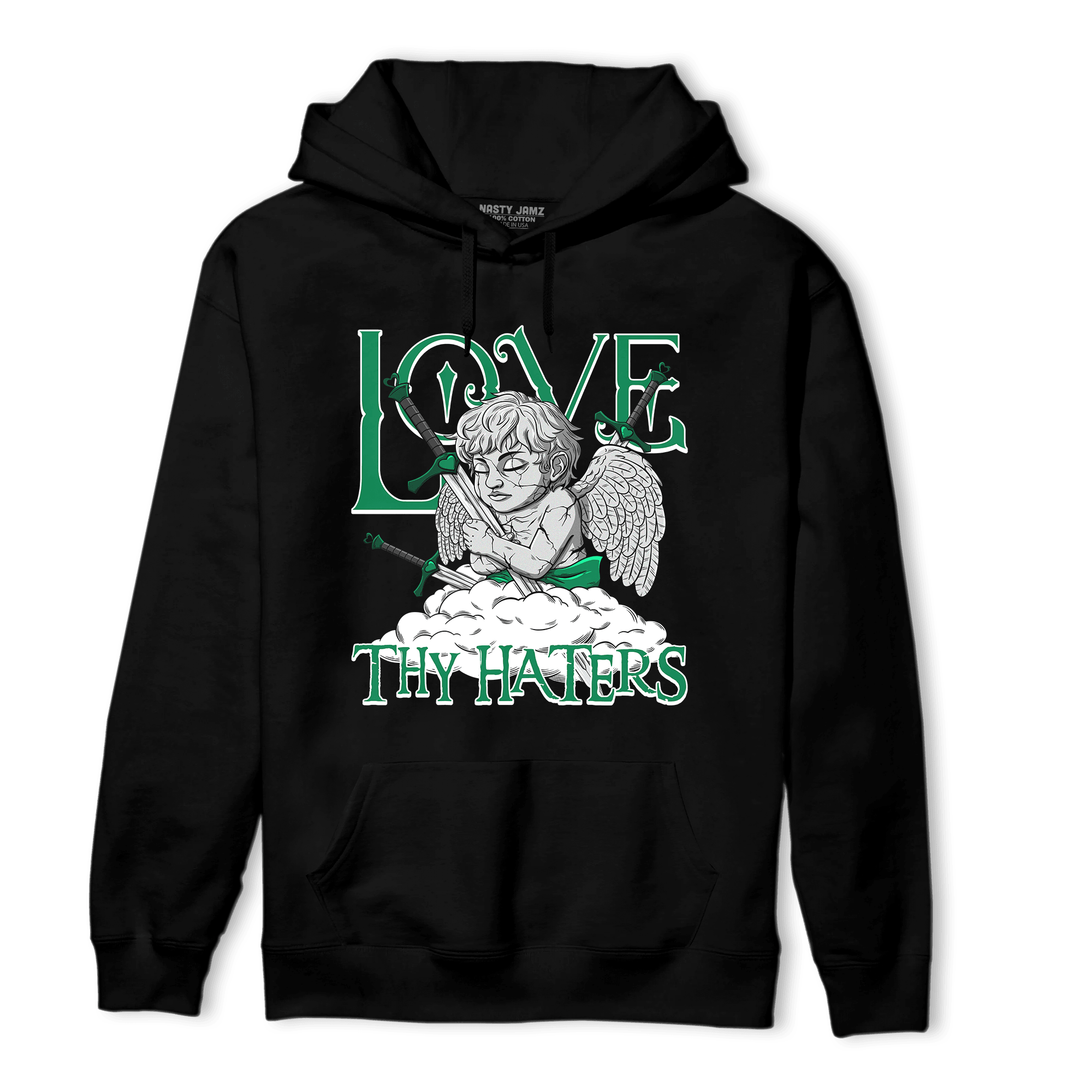 Celtic Lucky Green 1s Hoodie Match Love Thy Haters Angel - NastyJamz