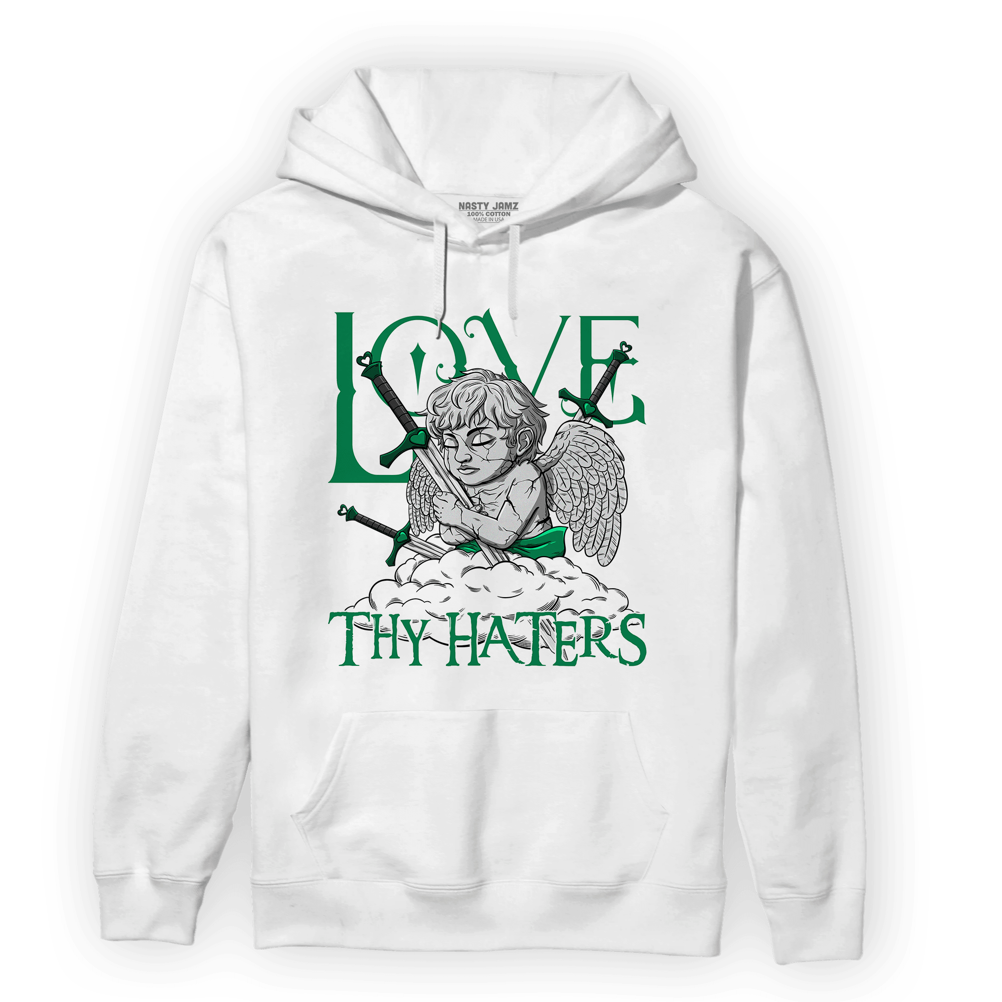 Celtic Lucky Green 1s Hoodie Match Love Thy Haters Angel - NastyJamz