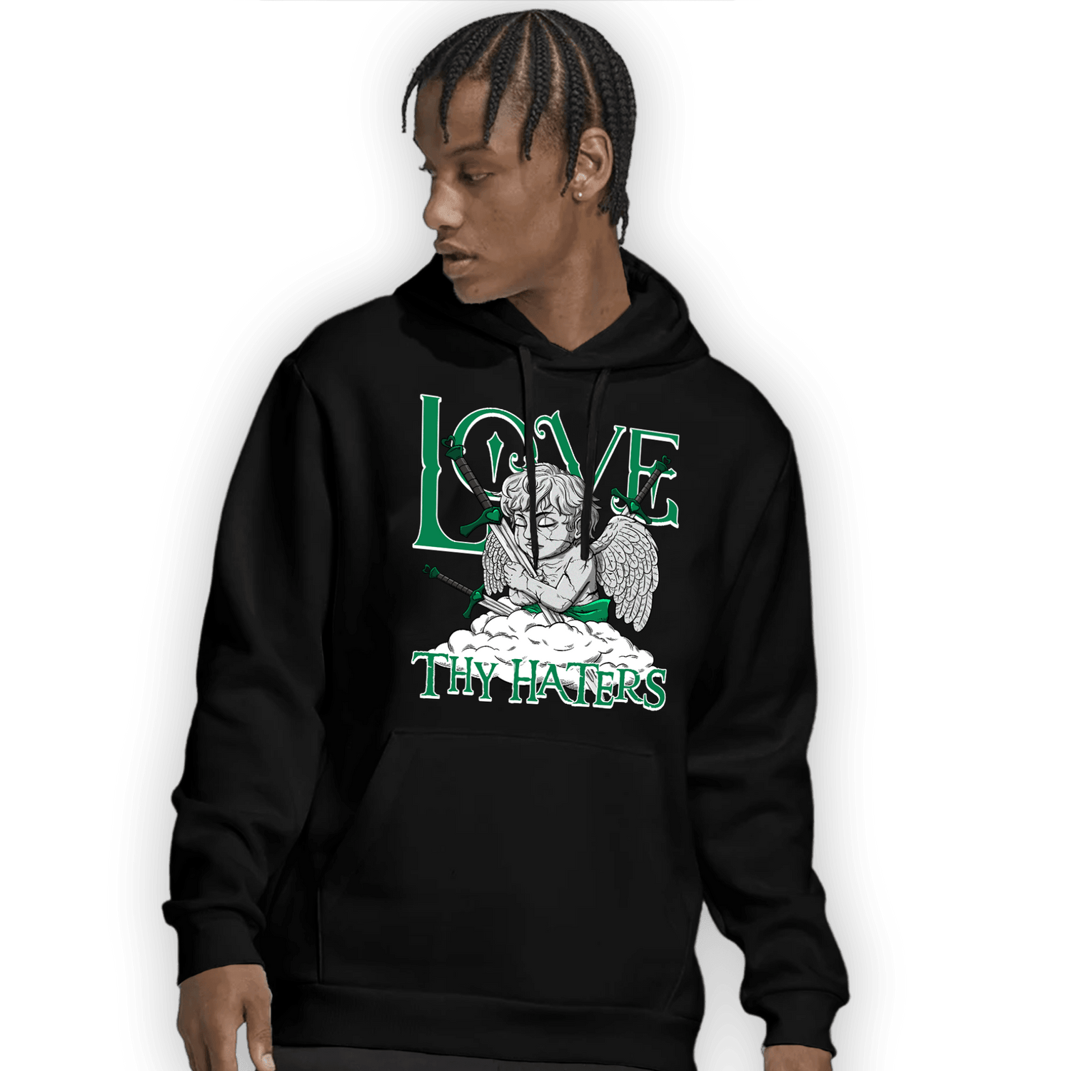 Celtic Lucky Green 1s Hoodie Match Love Thy Haters Angel - NastyJamz