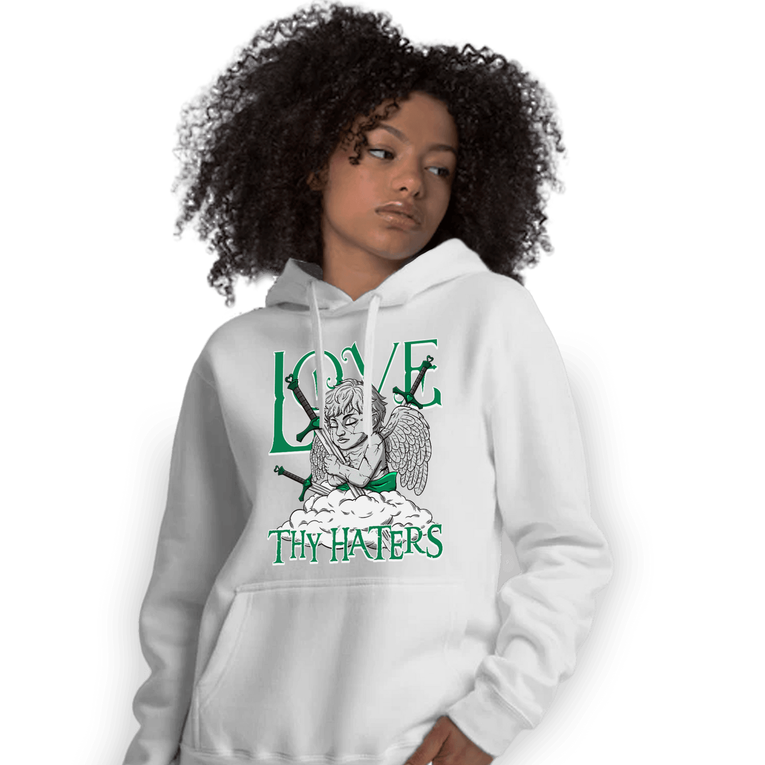 Celtic Lucky Green 1s Hoodie Match Love Thy Haters Angel - NastyJamz