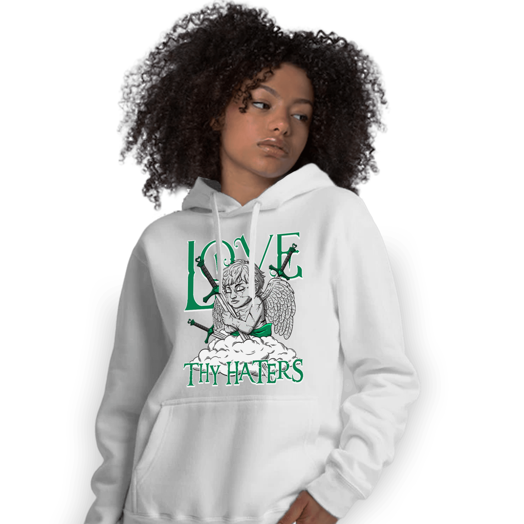 Celtic Lucky Green 1s Hoodie Match Love Thy Haters Angel - NastyJamz