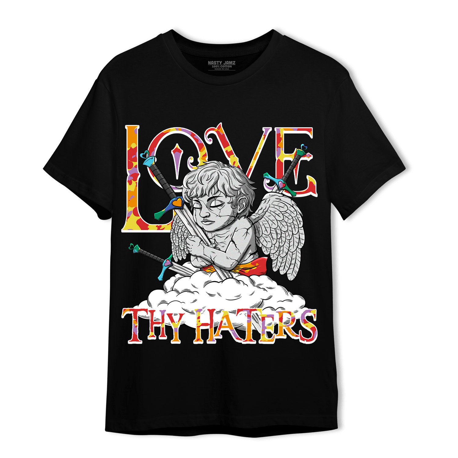 Mid GS Six Championships 1s T Shirt Match Love Thy Haters Angel - NastyJamz