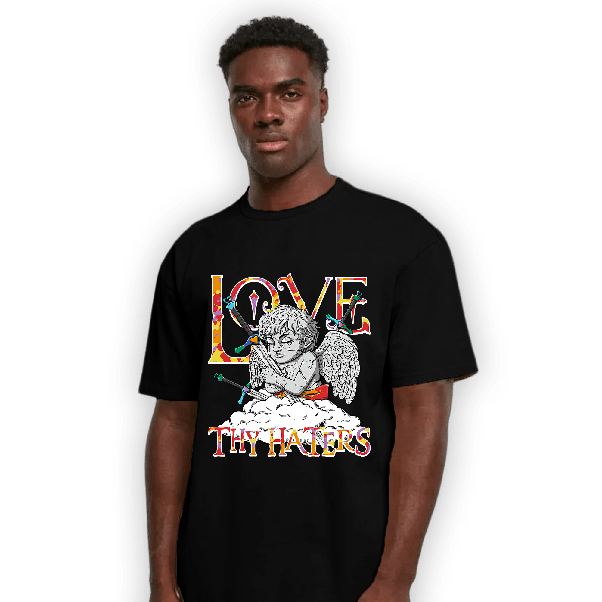 Mid GS Six Championships 1s T Shirt Match Love Thy Haters Angel - NastyJamz