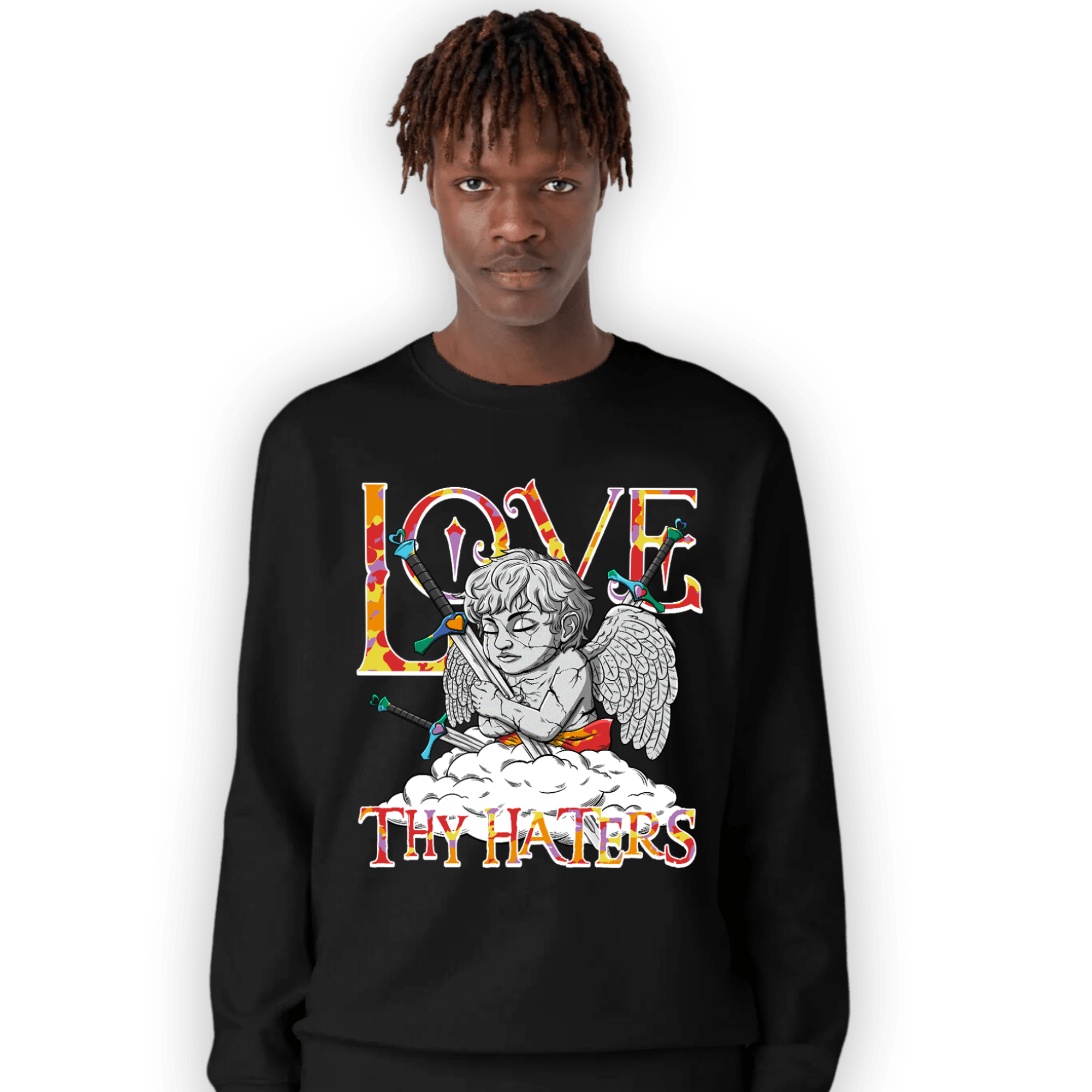 Mid GS Six Championships 1s Sweatshirt Match Love Thy Haters Angel - NastyJamz