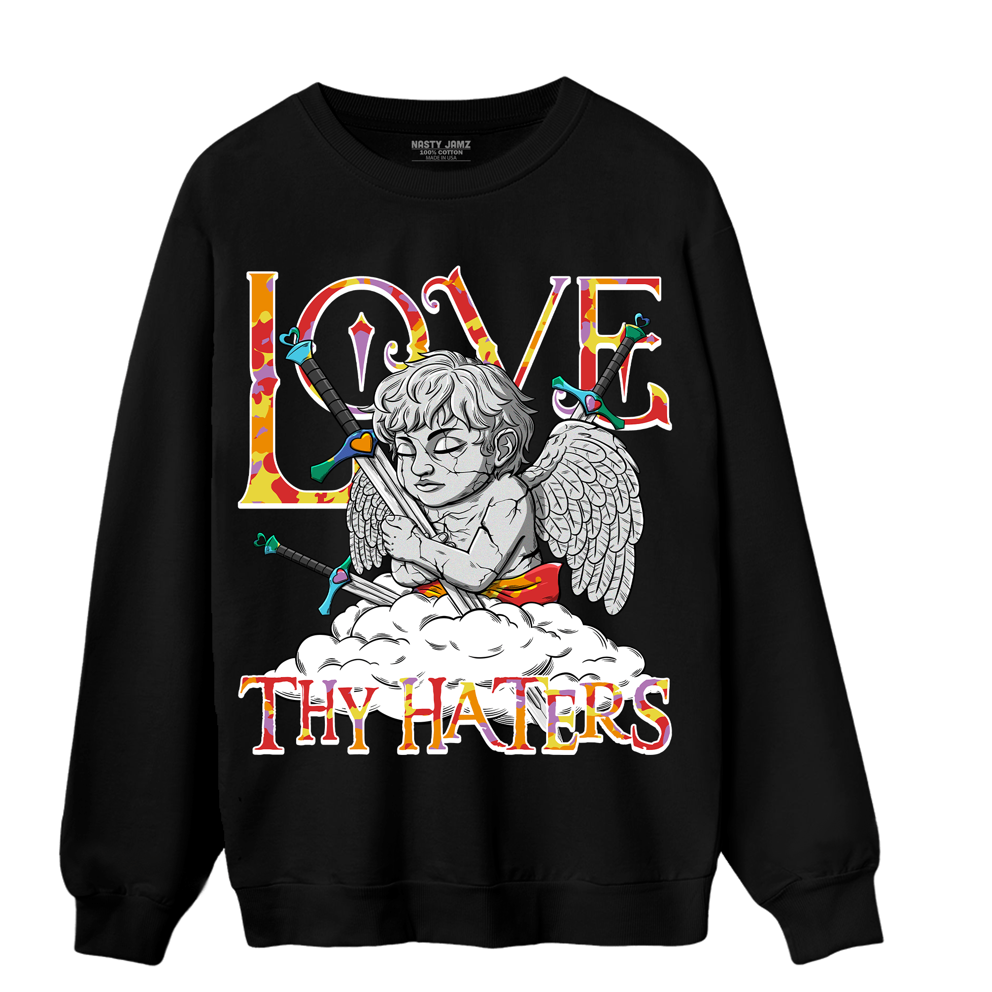Mid GS Six Championships 1s Sweatshirt Match Love Thy Haters Angel - NastyJamz