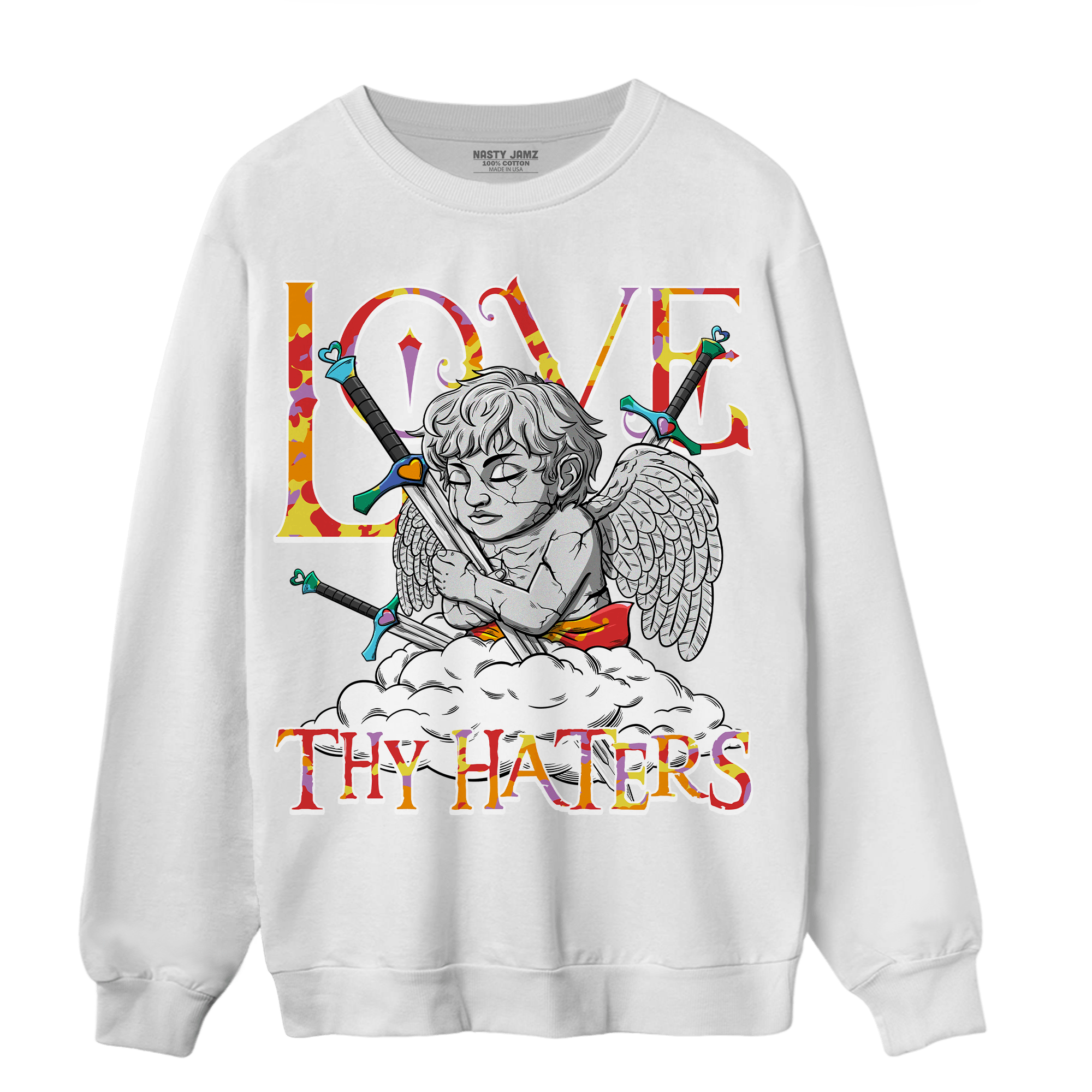 Mid GS Six Championships 1s Sweatshirt Match Love Thy Haters Angel - NastyJamz