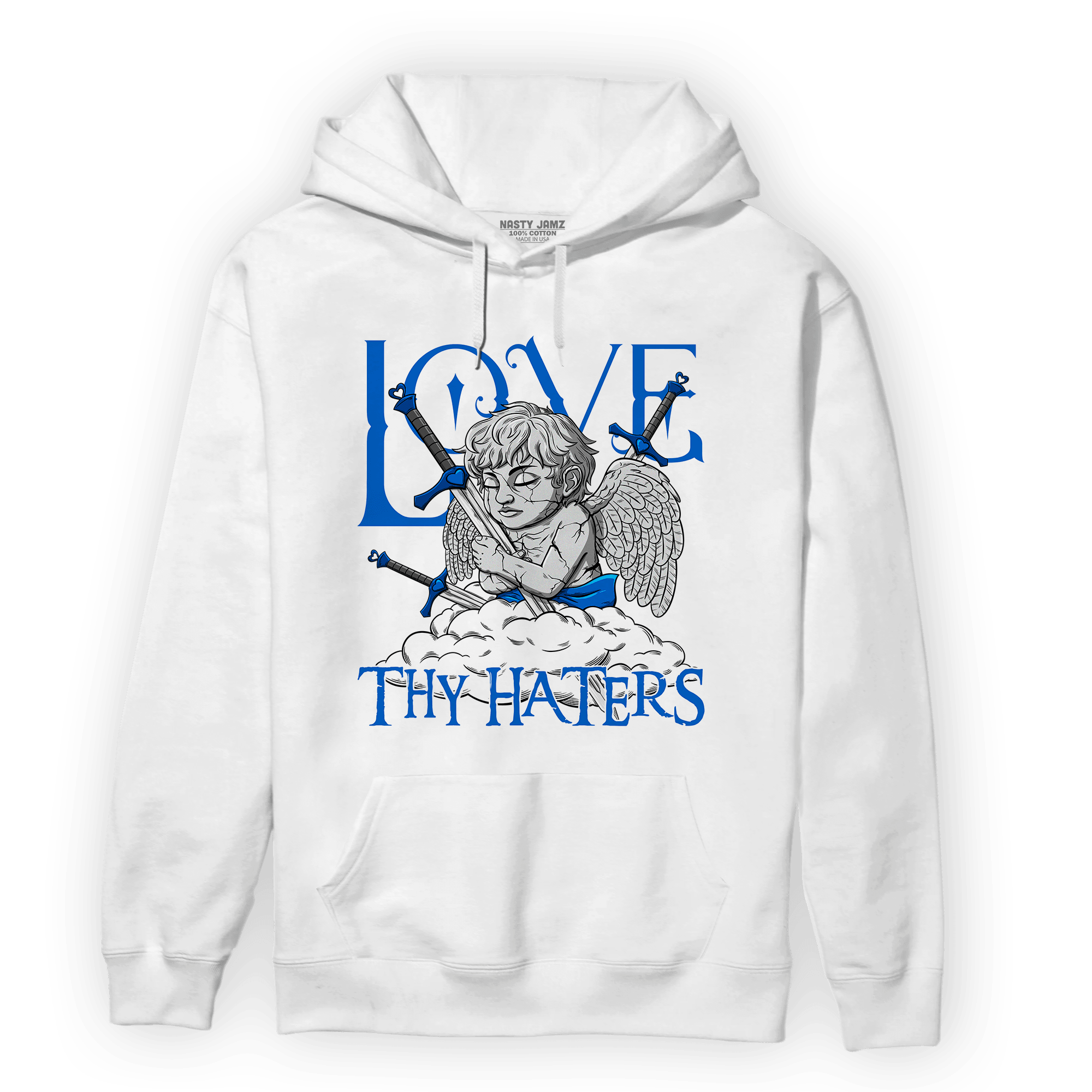 Royal Reimagined 1s Hoodie Match Love Thy Haters Angel - NastyJamz
