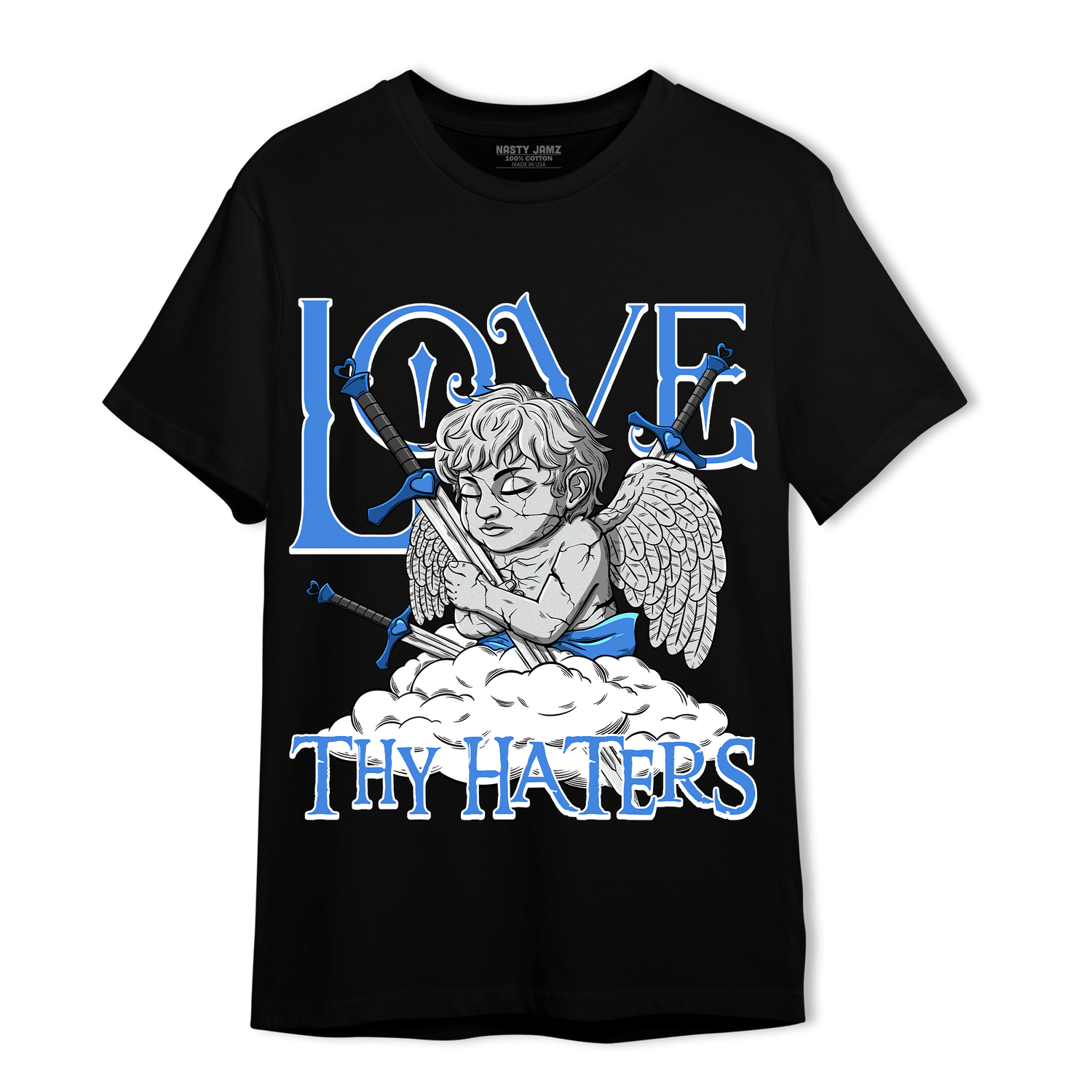 University Blue Toe 1s T Shirt Match Love Thy Haters Angel - NastyJamz