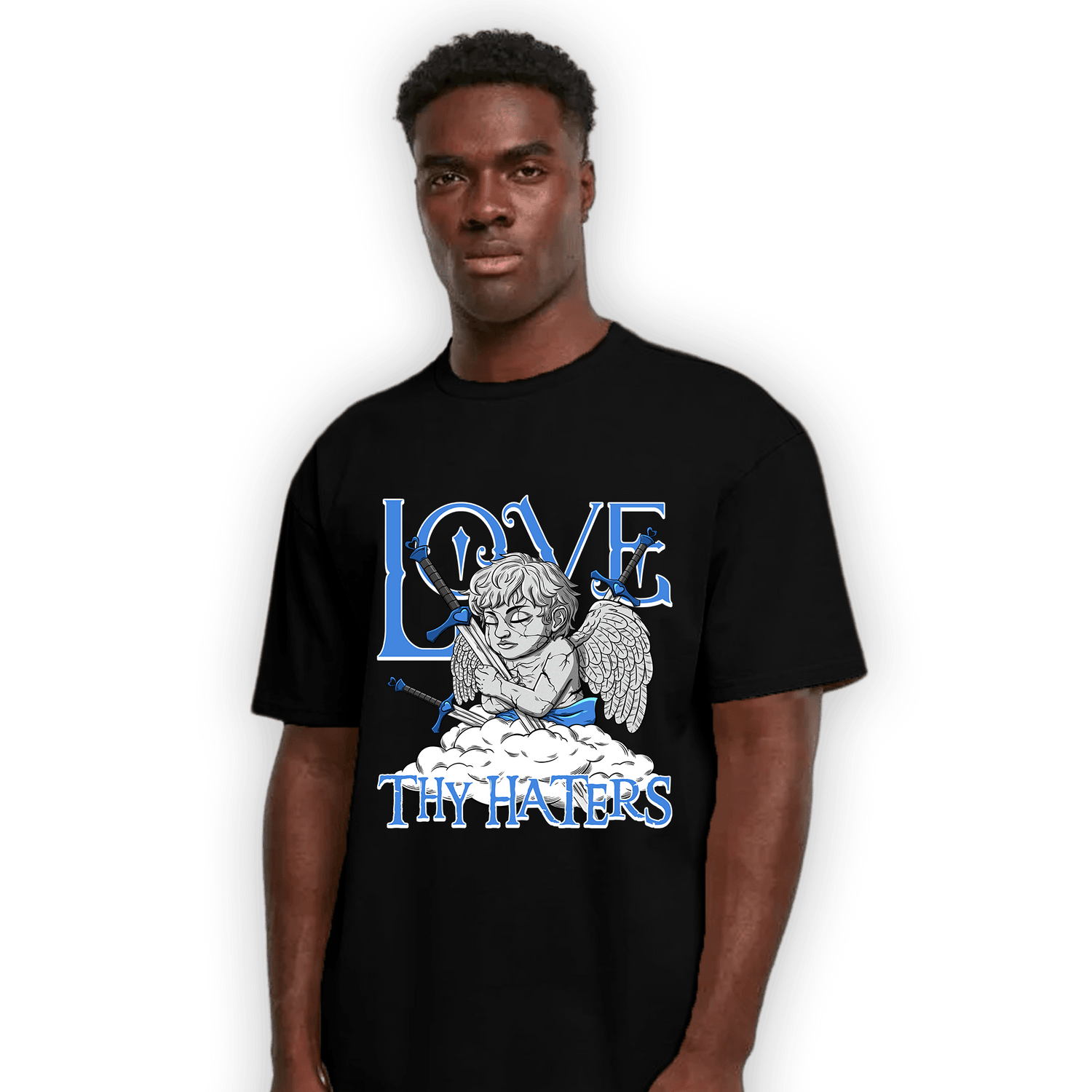 University Blue Toe 1s T Shirt Match Love Thy Haters Angel - NastyJamz