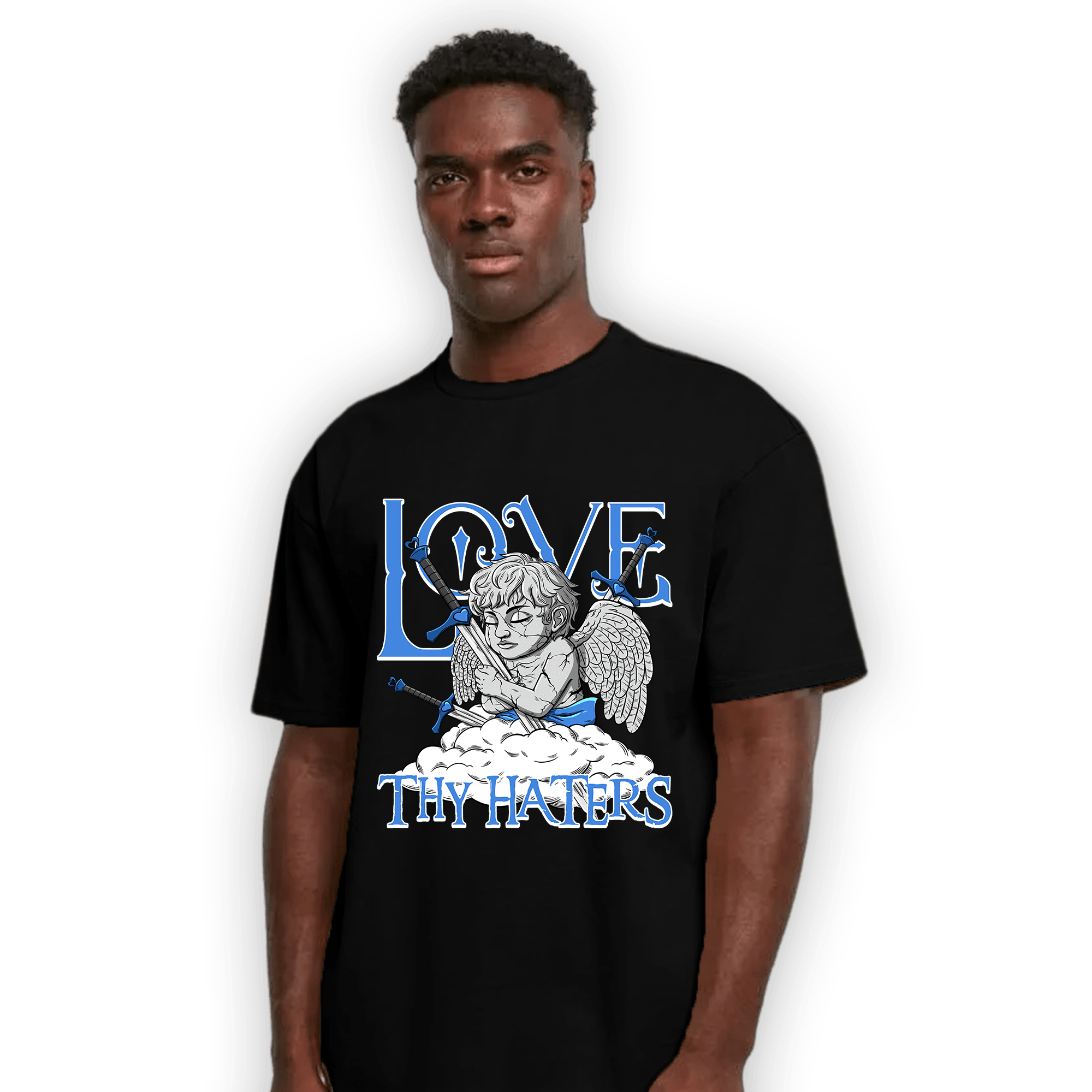 University Blue Toe 1s T Shirt Match Love Thy Haters Angel - NastyJamz