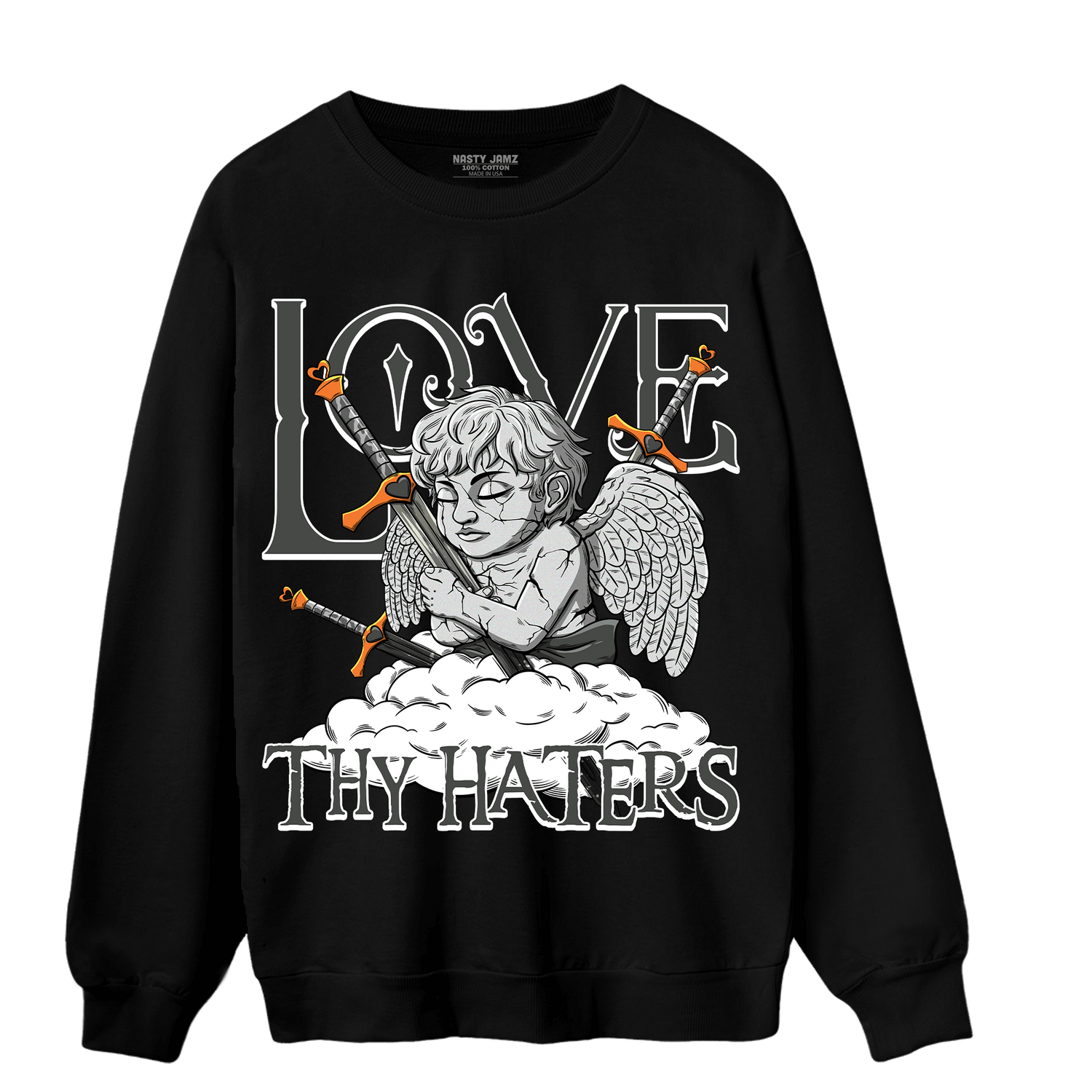 Fear Pack 3s Sweatshirt Match Love Thy Haters Angel - NastyJamz