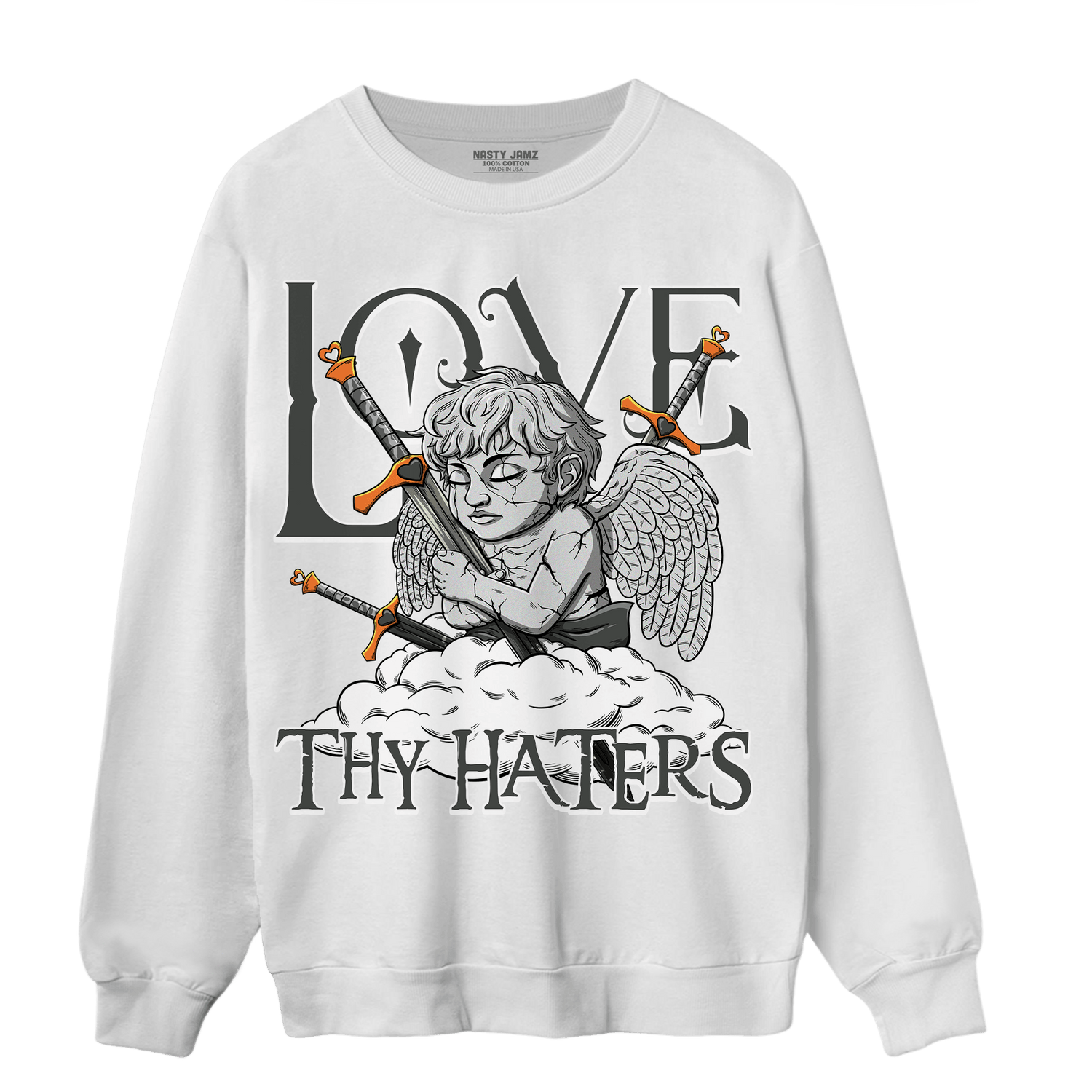 Fear Pack 3s Sweatshirt Match Love Thy Haters Angel - NastyJamz