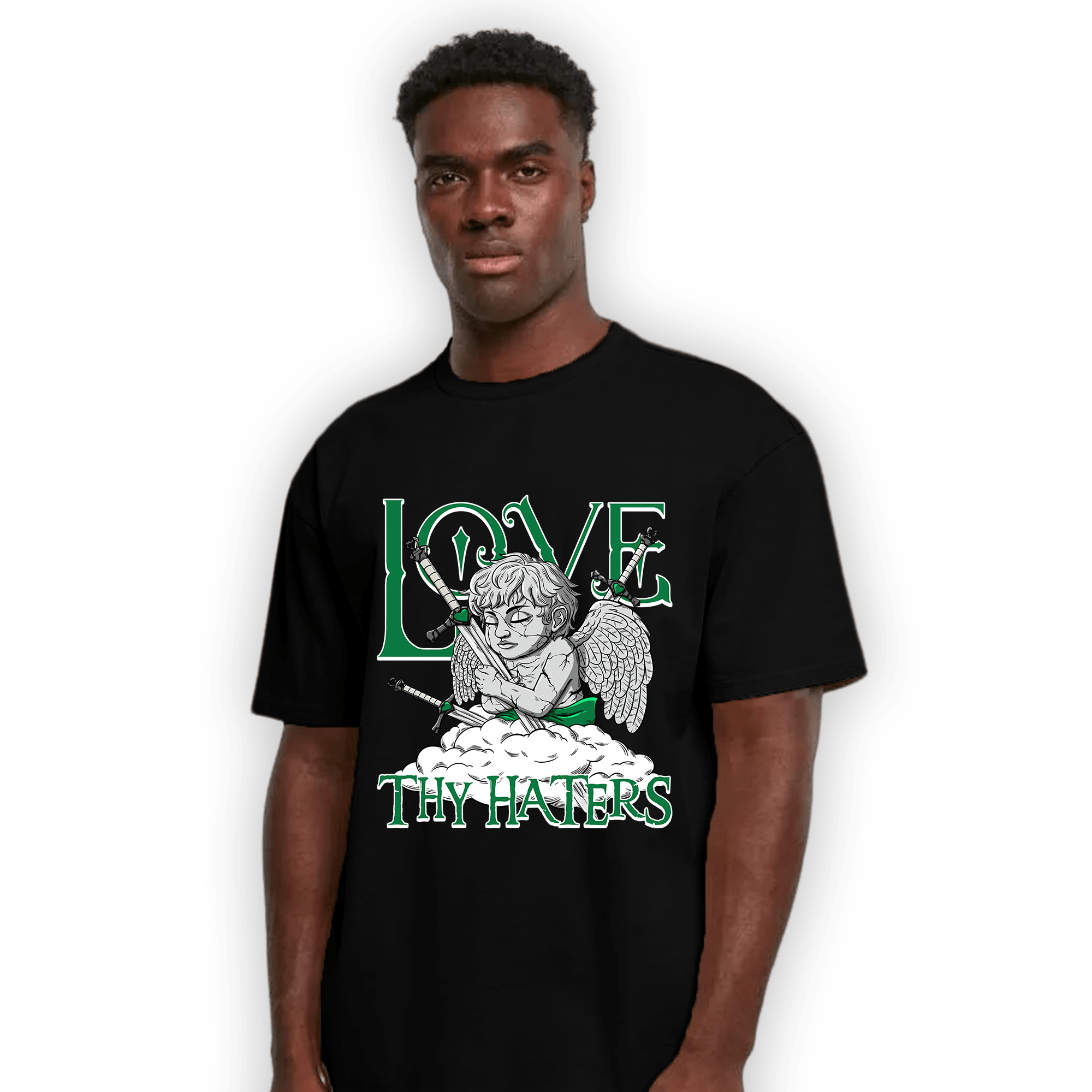 Lucky Green 3s T Shirt Match Love Thy Haters Angel - NastyJamz