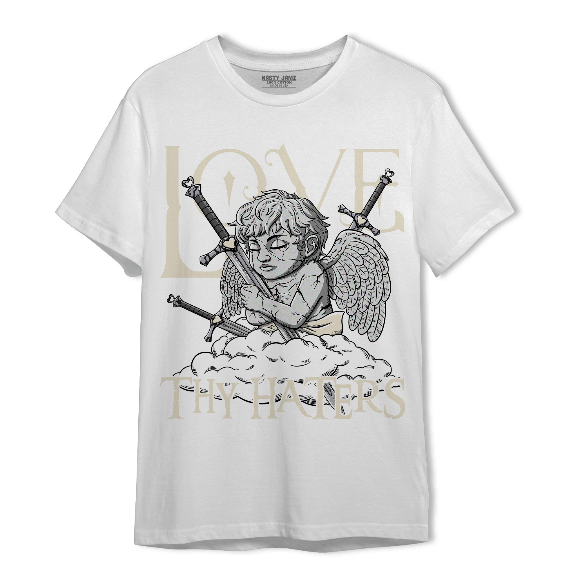 Off Noir 3s T Shirt Match Love Thy Haters Angel - NastyJamz