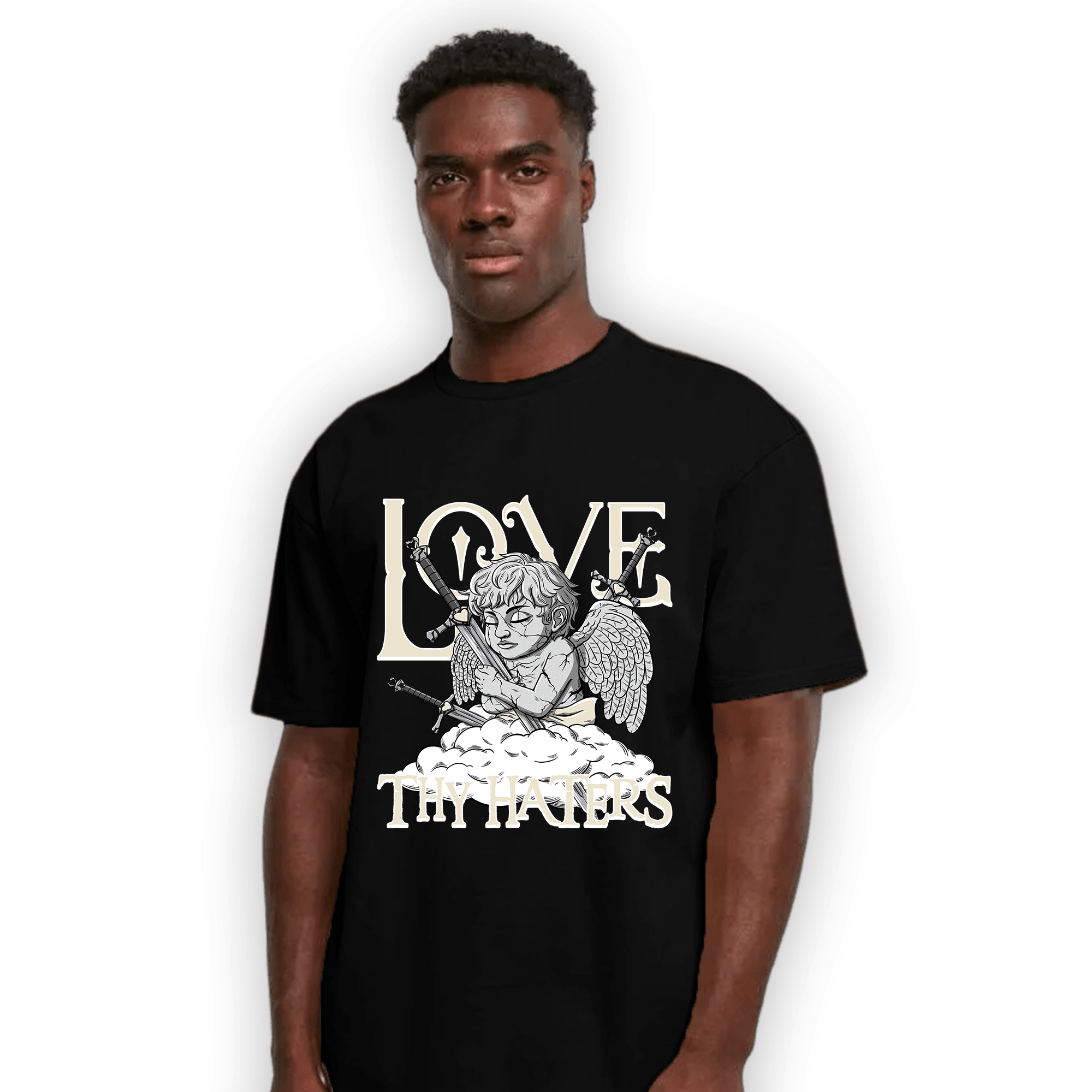 Off Noir 3s T Shirt Match Love Thy Haters Angel - NastyJamz