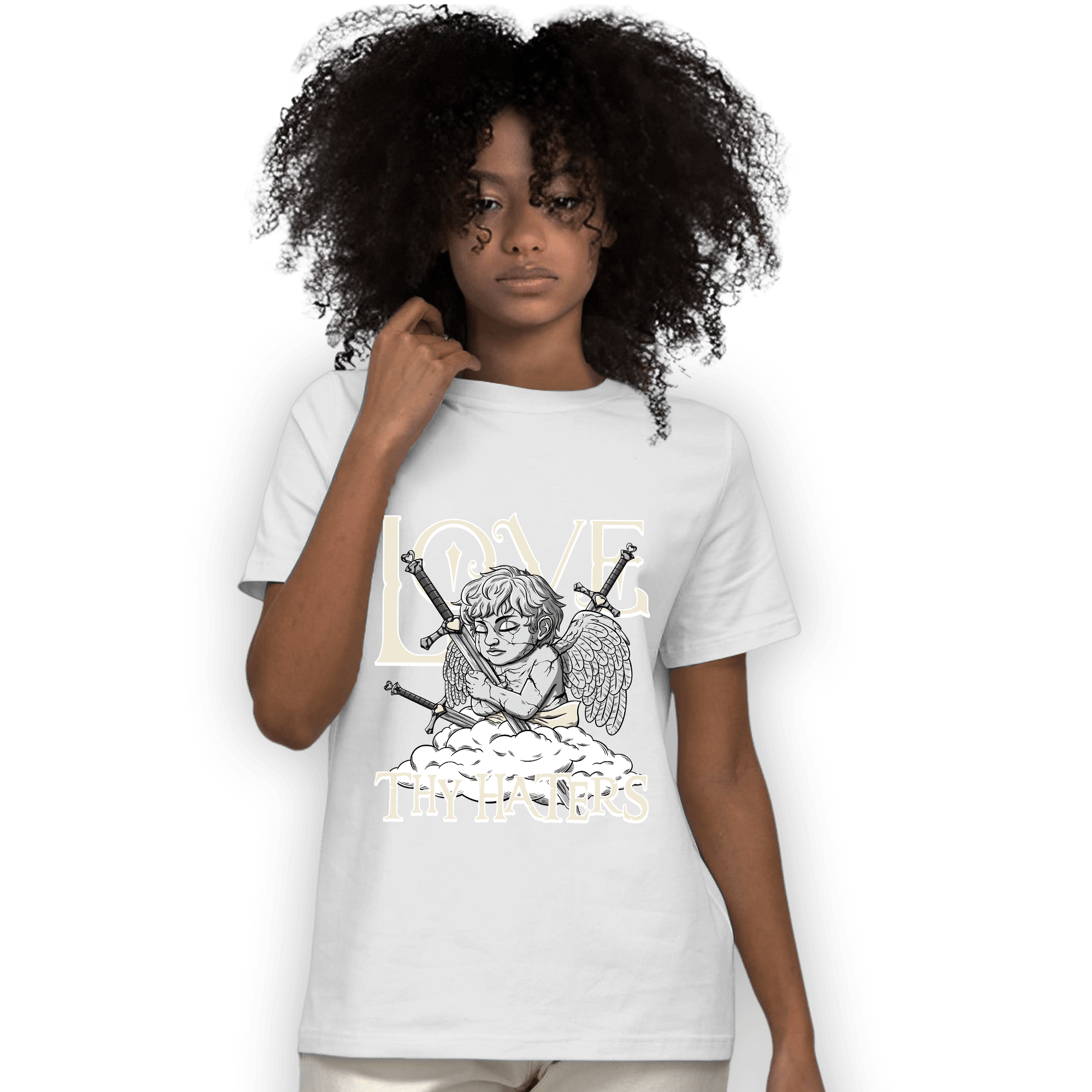 Off Noir 3s T Shirt Match Love Thy Haters Angel - NastyJamz